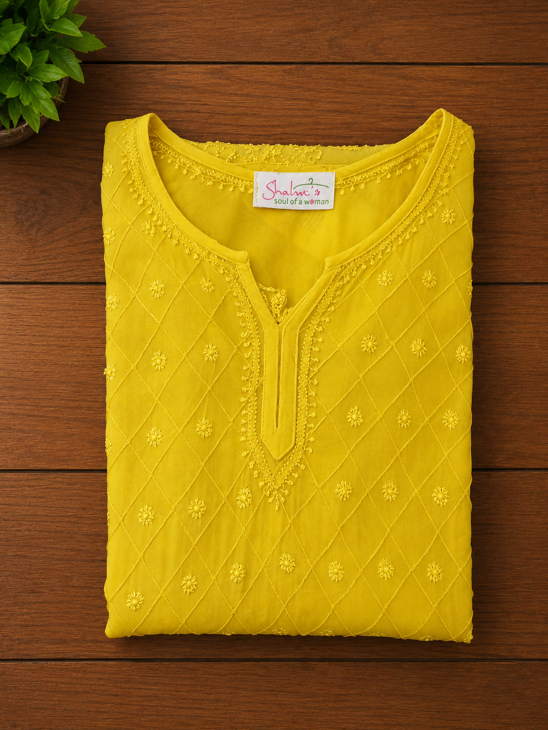 Pure Viscose Kurti with Resham Chikankari
