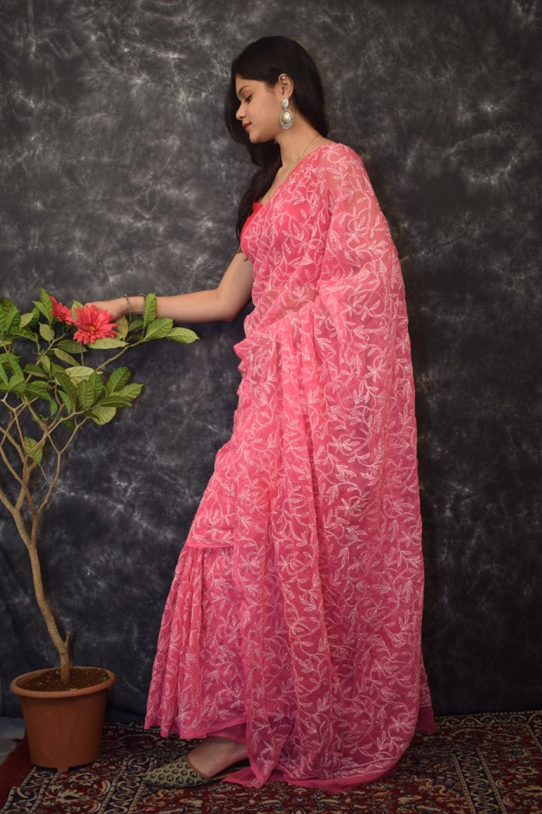 Peach Tepchi Saree