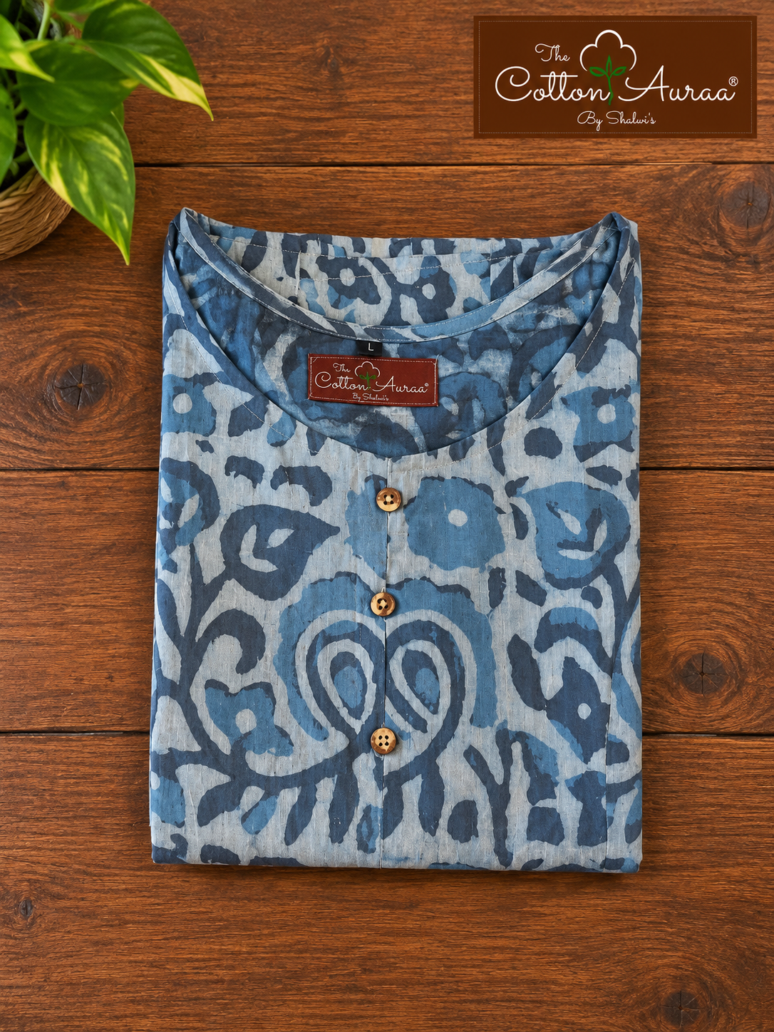 Pure Handblock Print Cotton Sleeveless A-Line Short Kurti