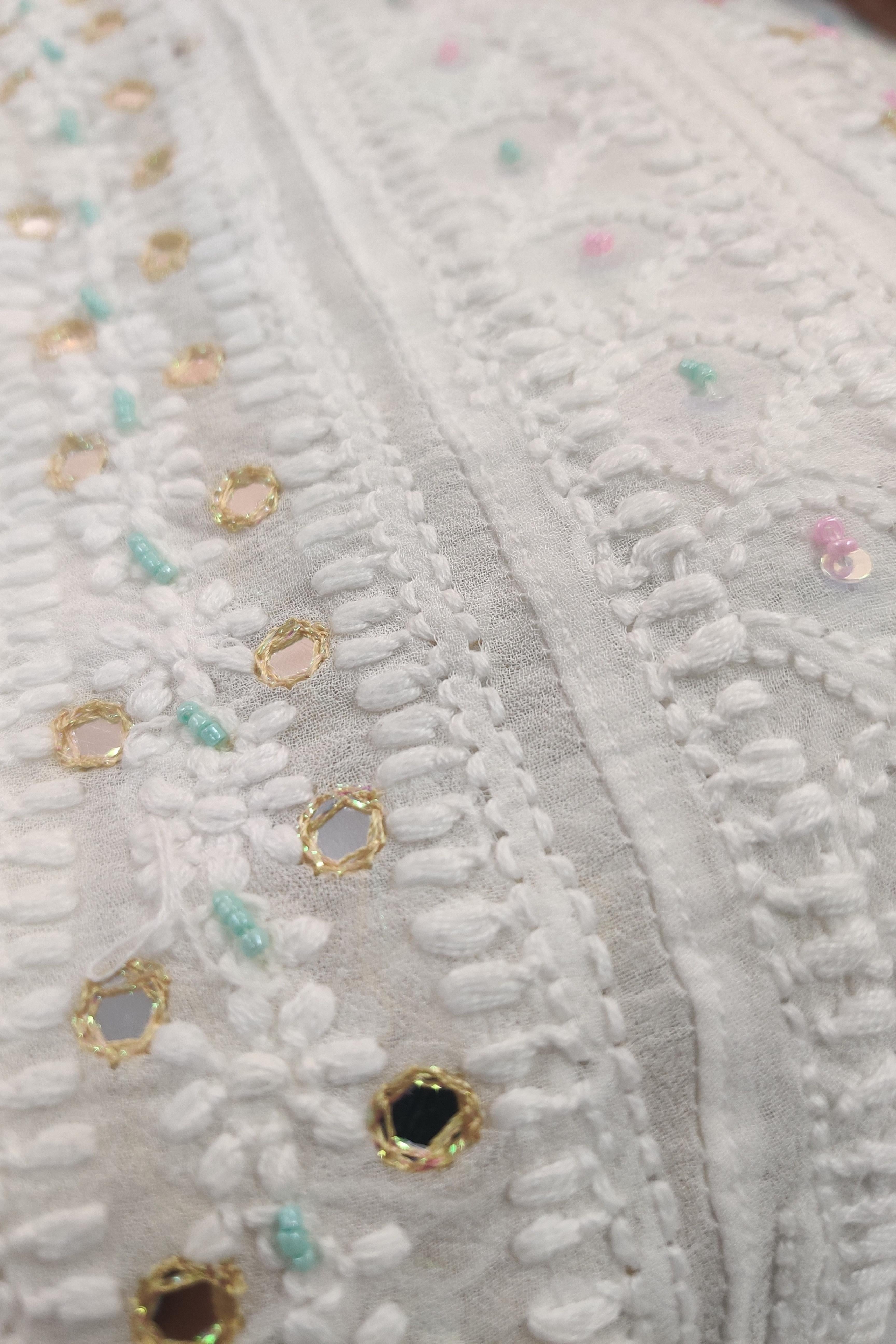 Pure Georgette Semi Stiched Heavy Anarkali with Dupatta - Dyeable