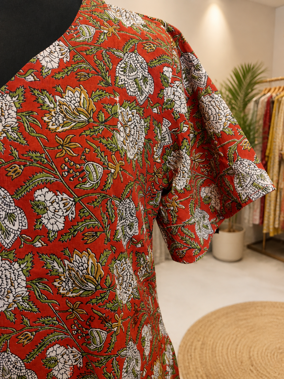 Pure Kalamkari Hand block Print Cotton One-Piece
