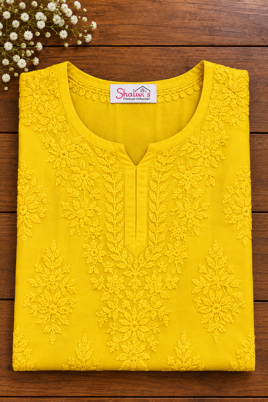 Pure Muslin Short Kurti with Detailed Chikankari Handwork