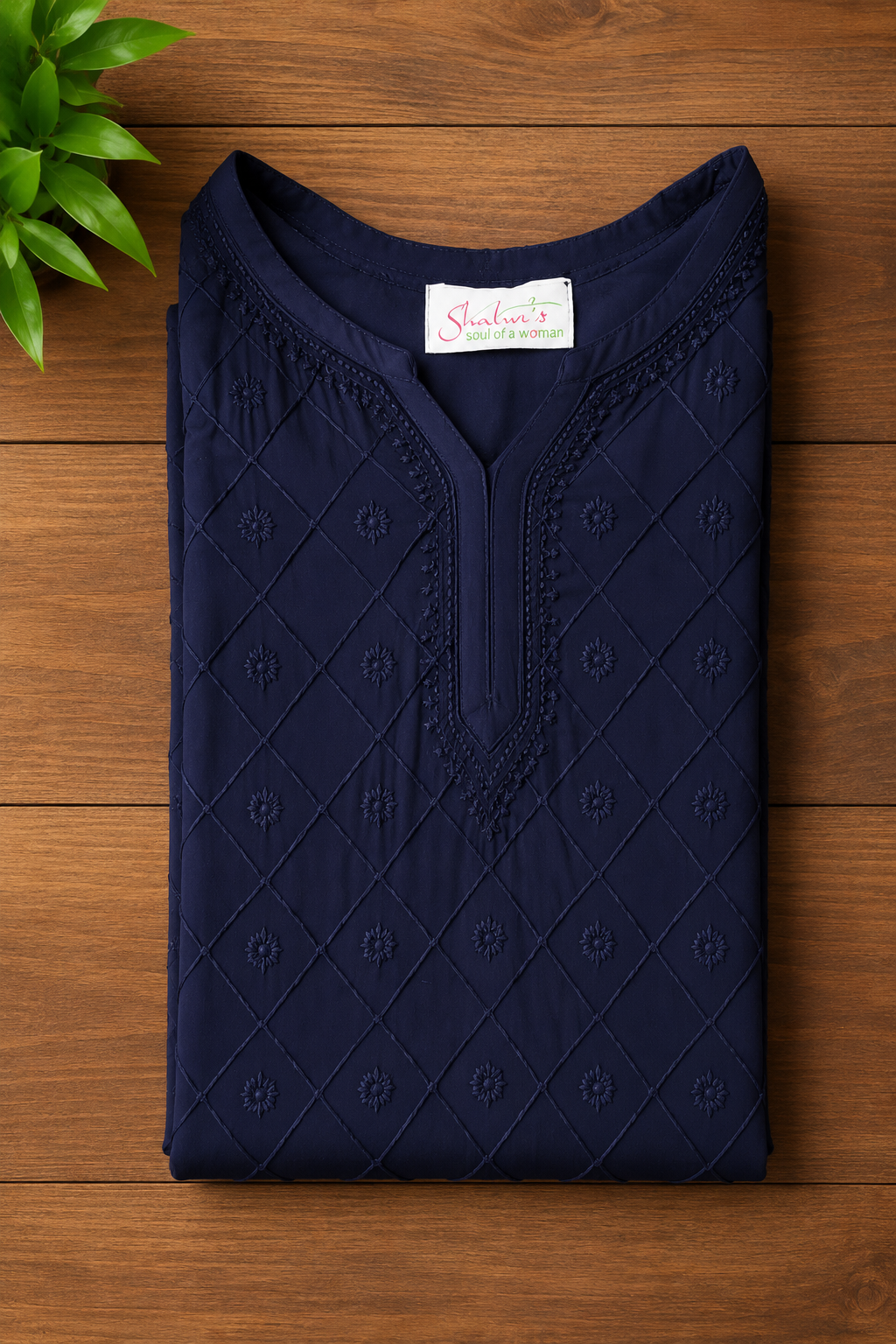 Pure Viscose Kurti with Resham Chikankari