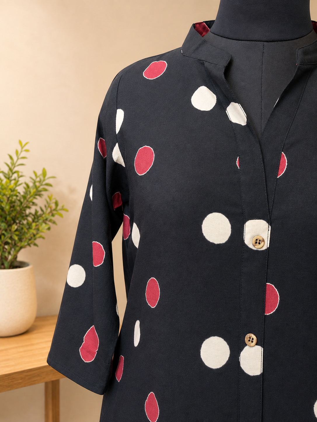 Pure Dabu Polkadots Hand block Print One-Piece