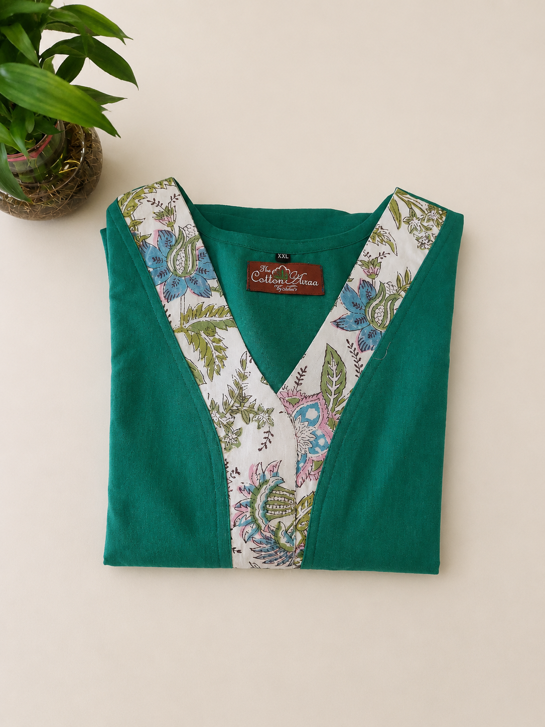 Pure Handblock Print Cotton A-Line One-Piece