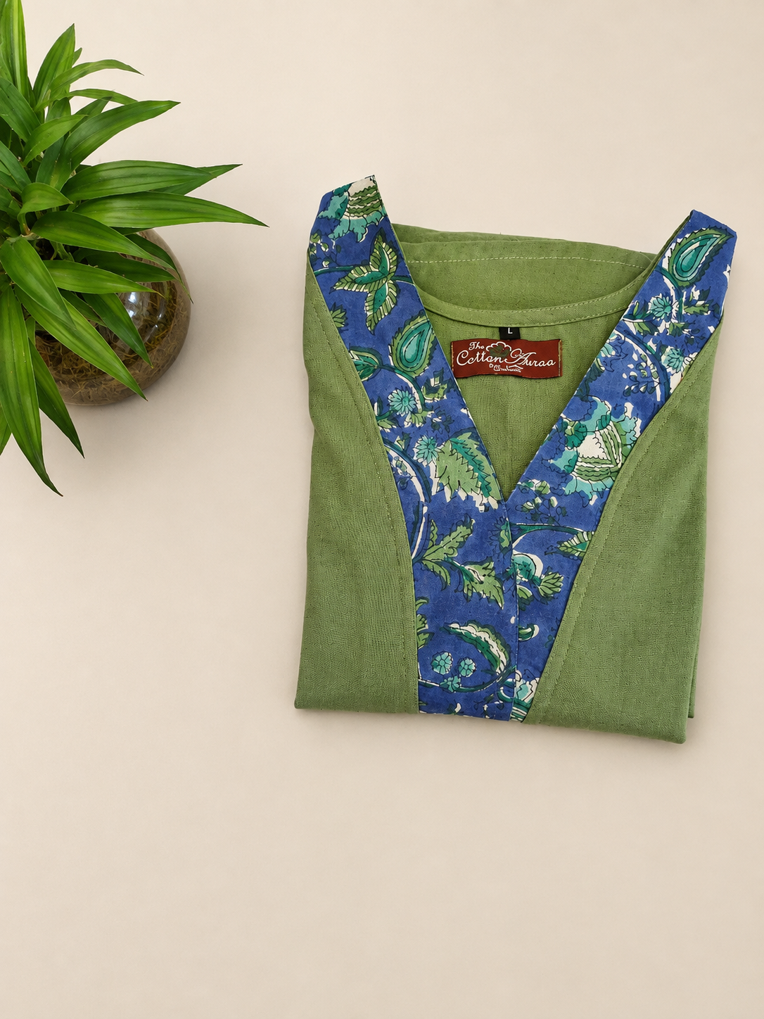 Pure Handblock Print Cotton A-Line One-Piece