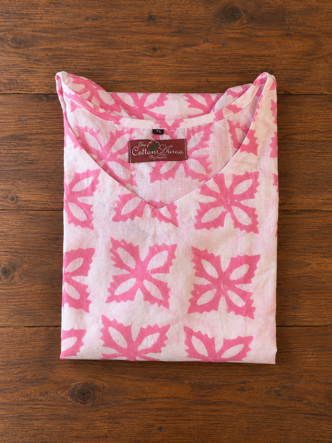 Pure Handblock Print Cotton V Neck Short Kurti
