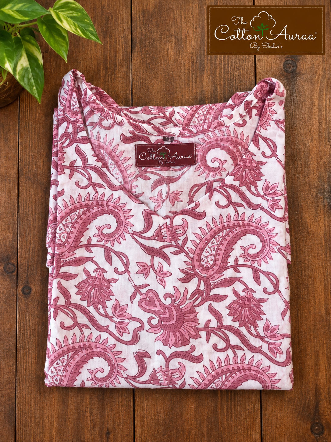 Pure Handblock Print Cotton V Neck Short Kurti