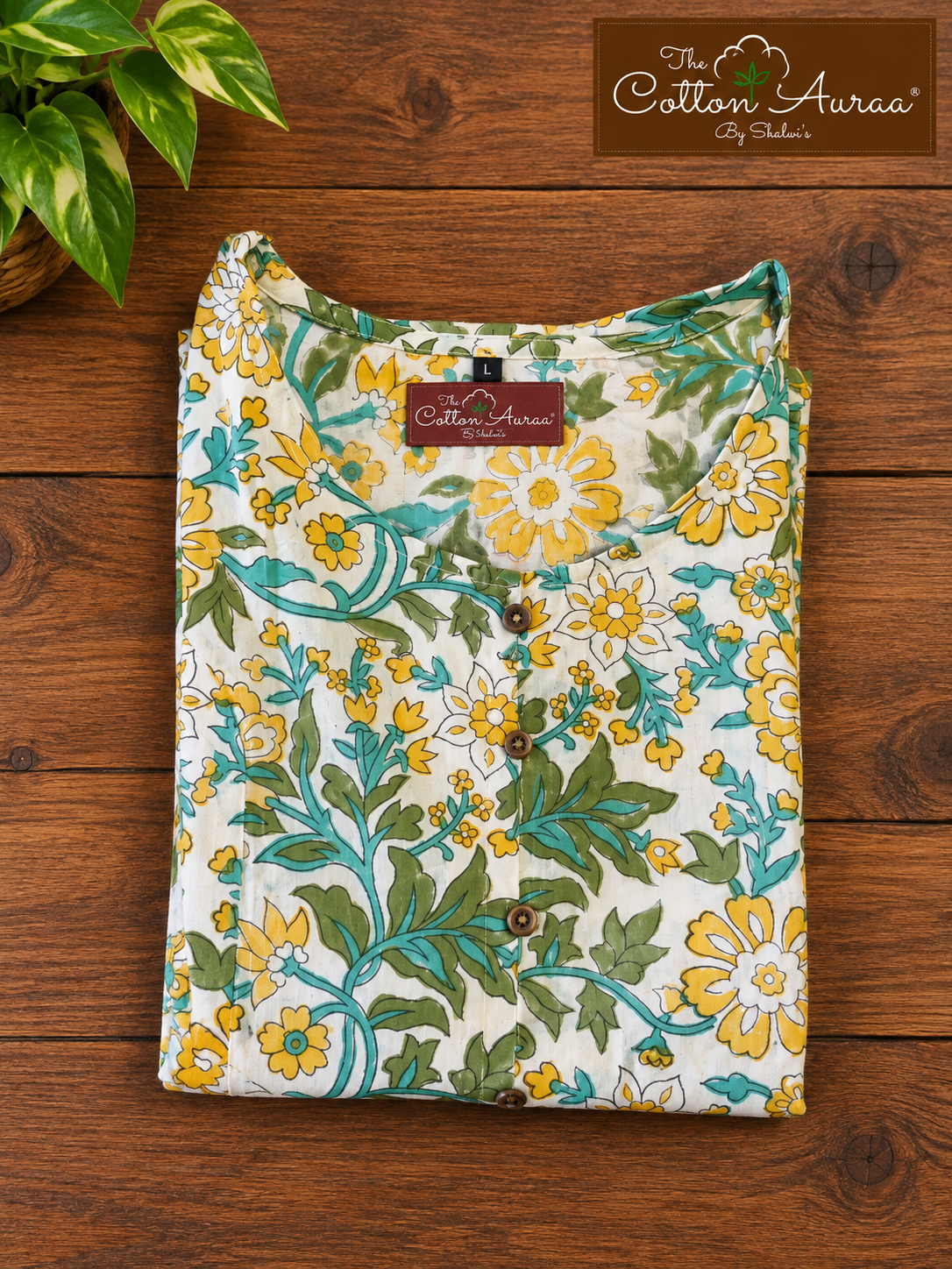 Pure Handblock Print Cotton Sleeveless A-Line Short Kurti