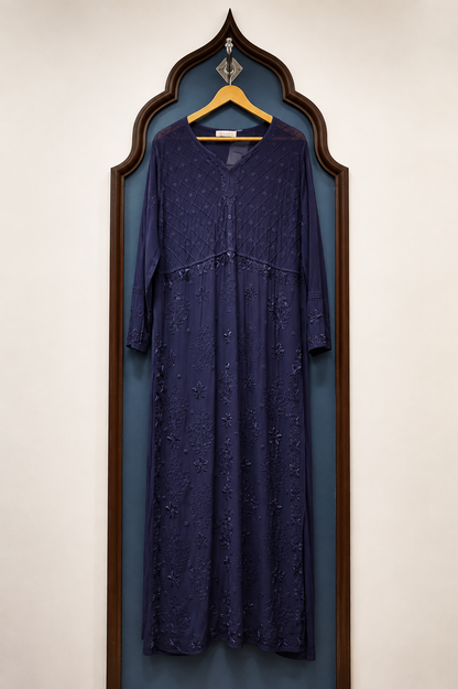 Pure Viscose Kurti with Resham Chikankari