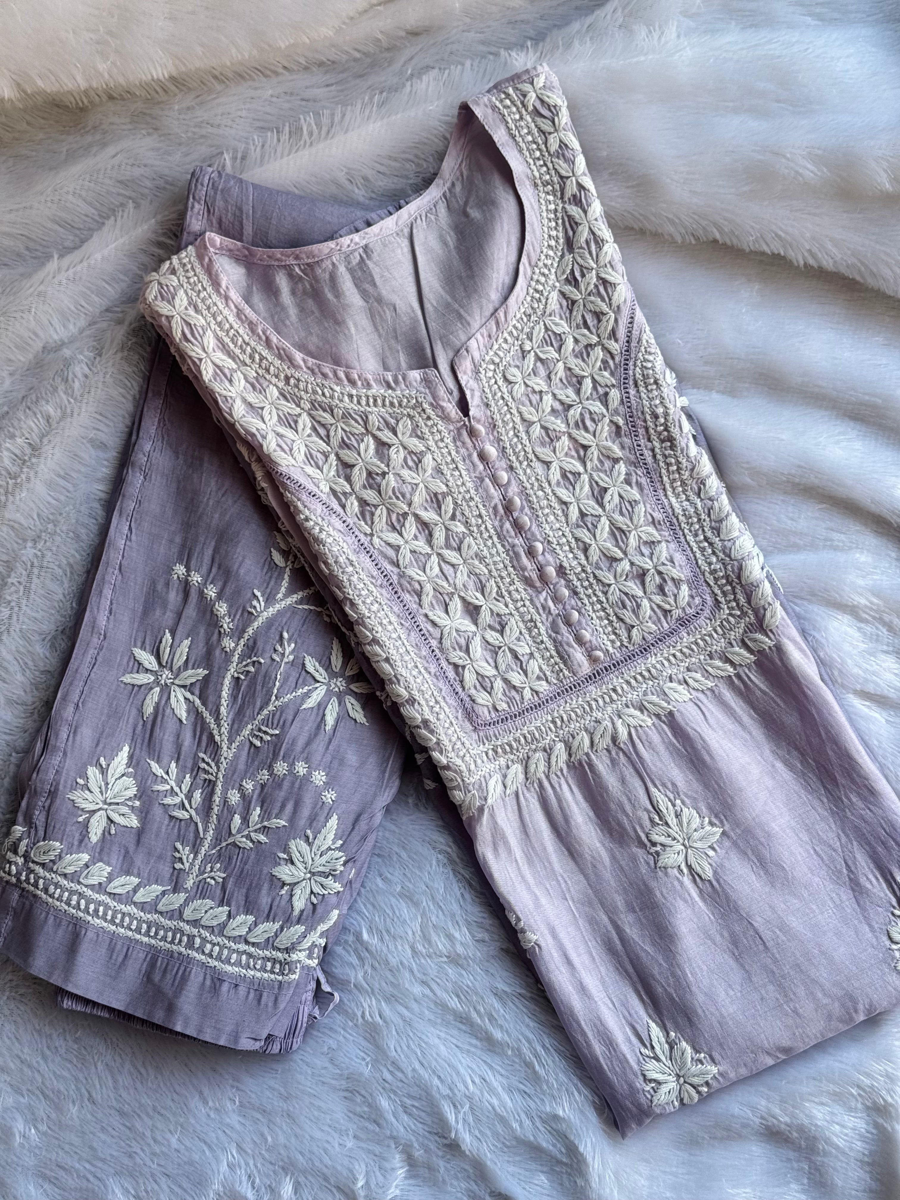 Inaayat - Chanderi Coord Sets - Lavendar