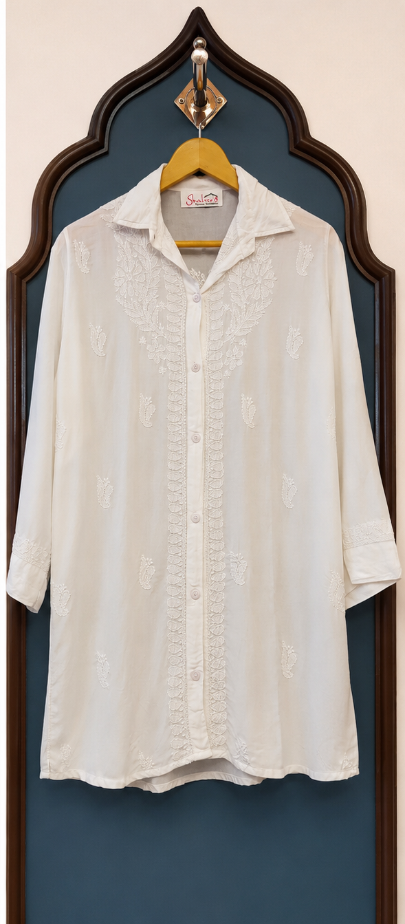 Pure Modal Handcrafted Chikankari Shirt