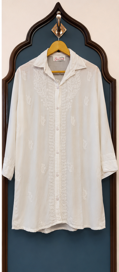 Pure Modal Handcrafted Chikankari Shirt