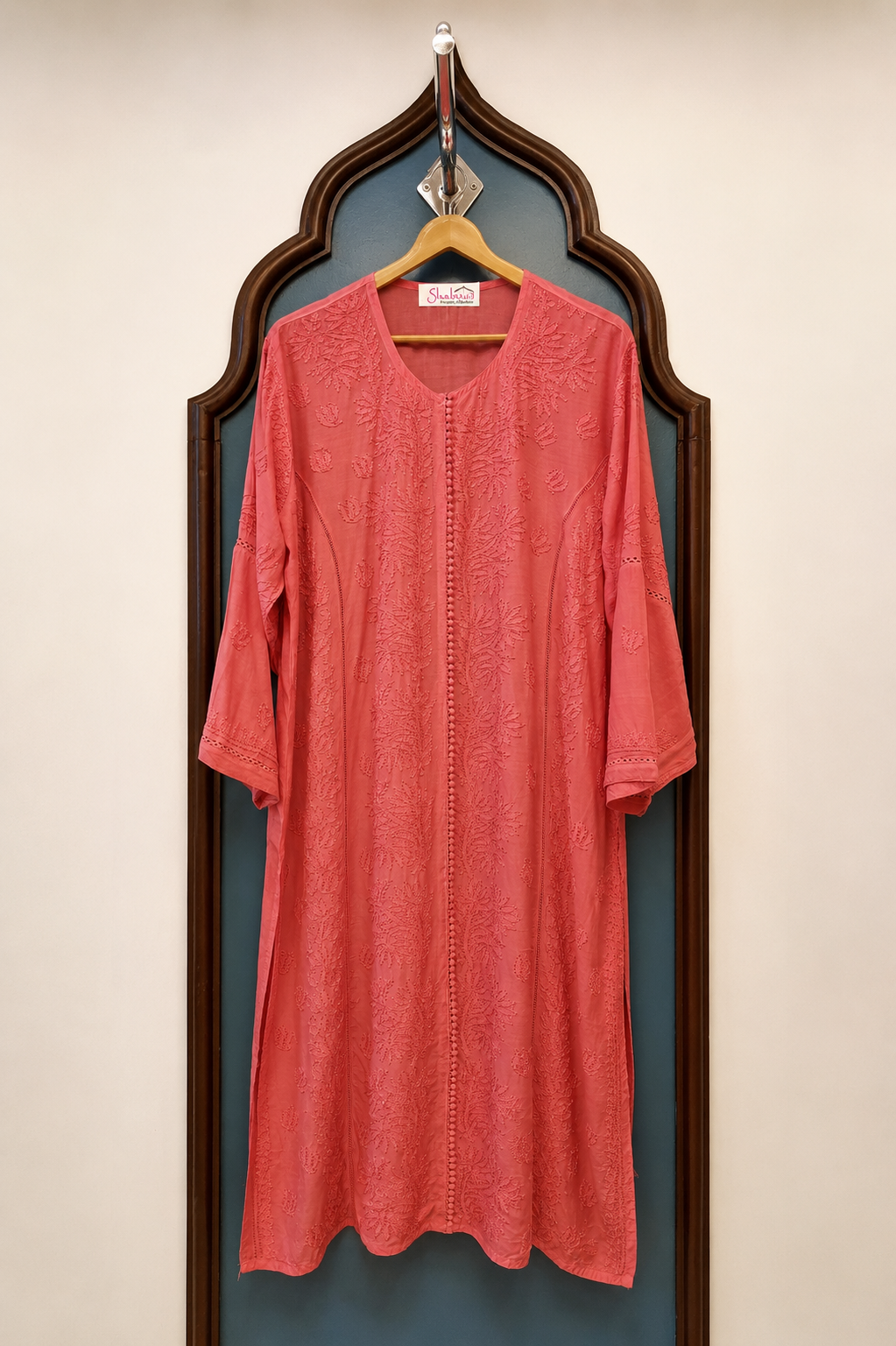 Pure Muslin Chikankari Long Kurti