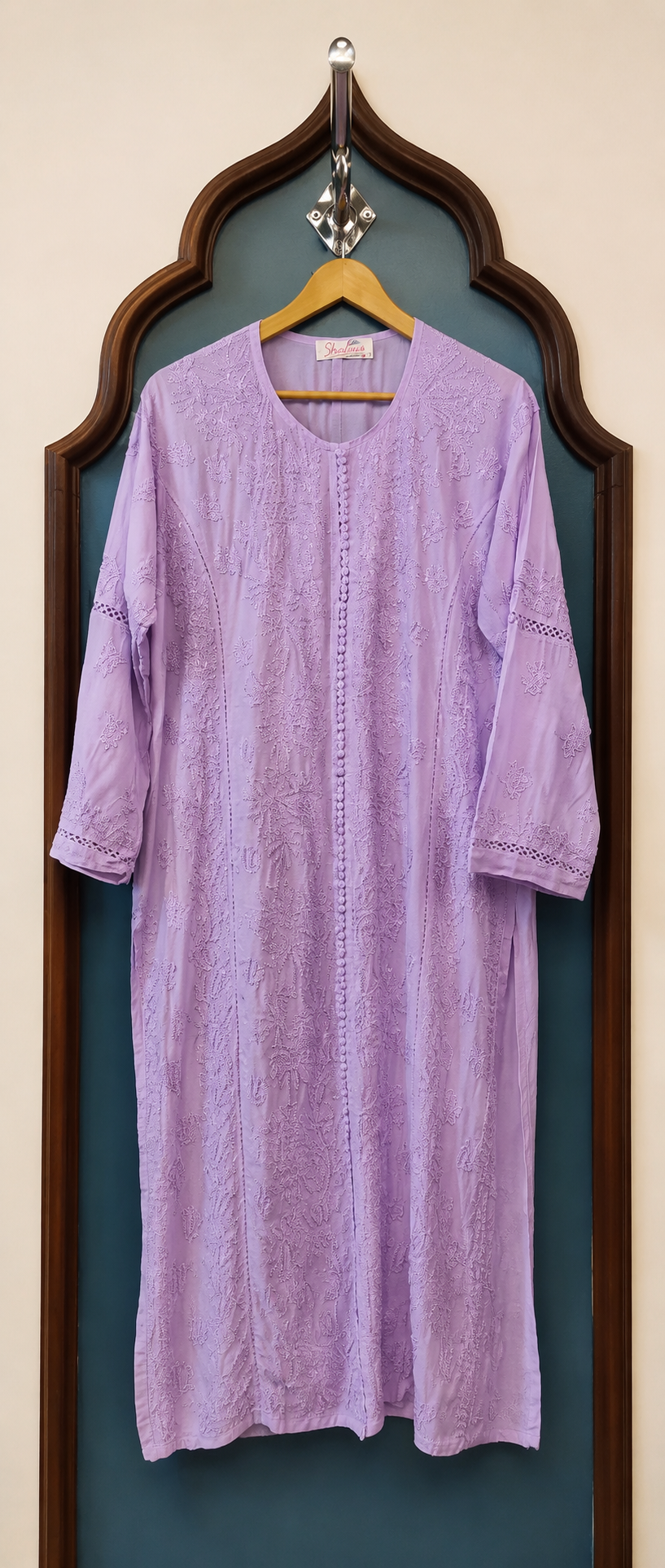 Pure Muslin Chikankari Long Kurti