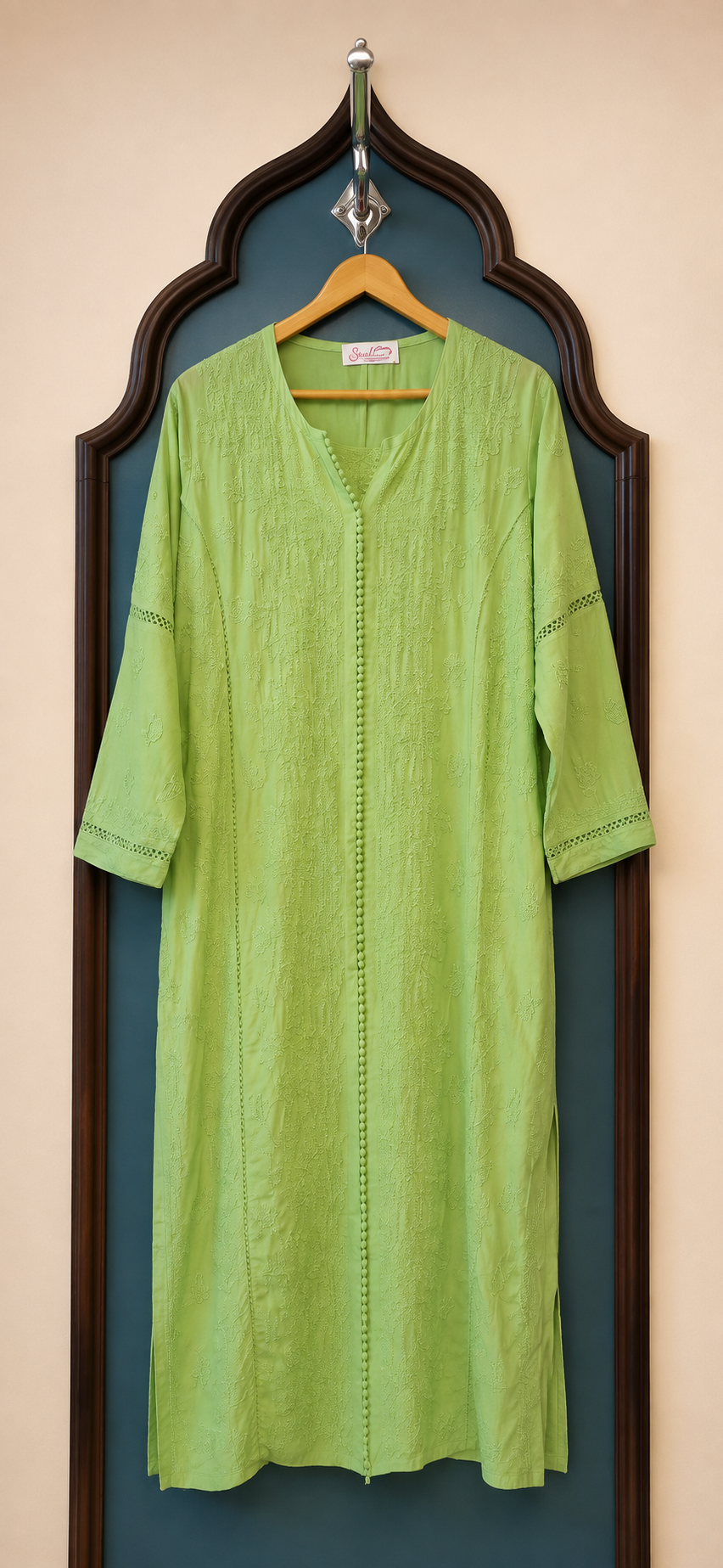 Pure Muslin Chikankari Long Kurti