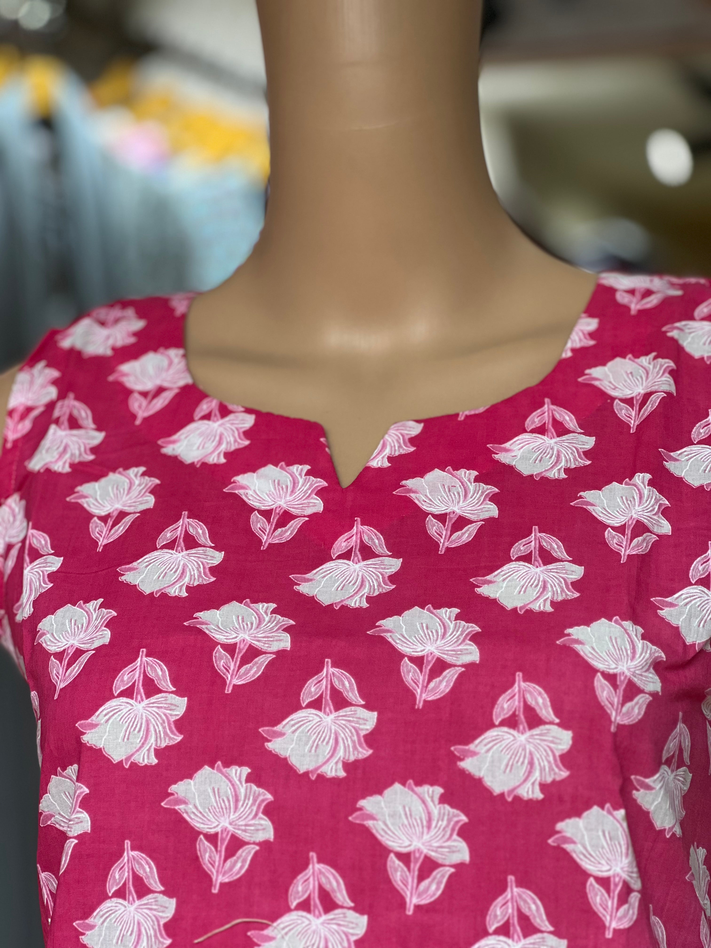 Printed Sleeveless Short Kurti