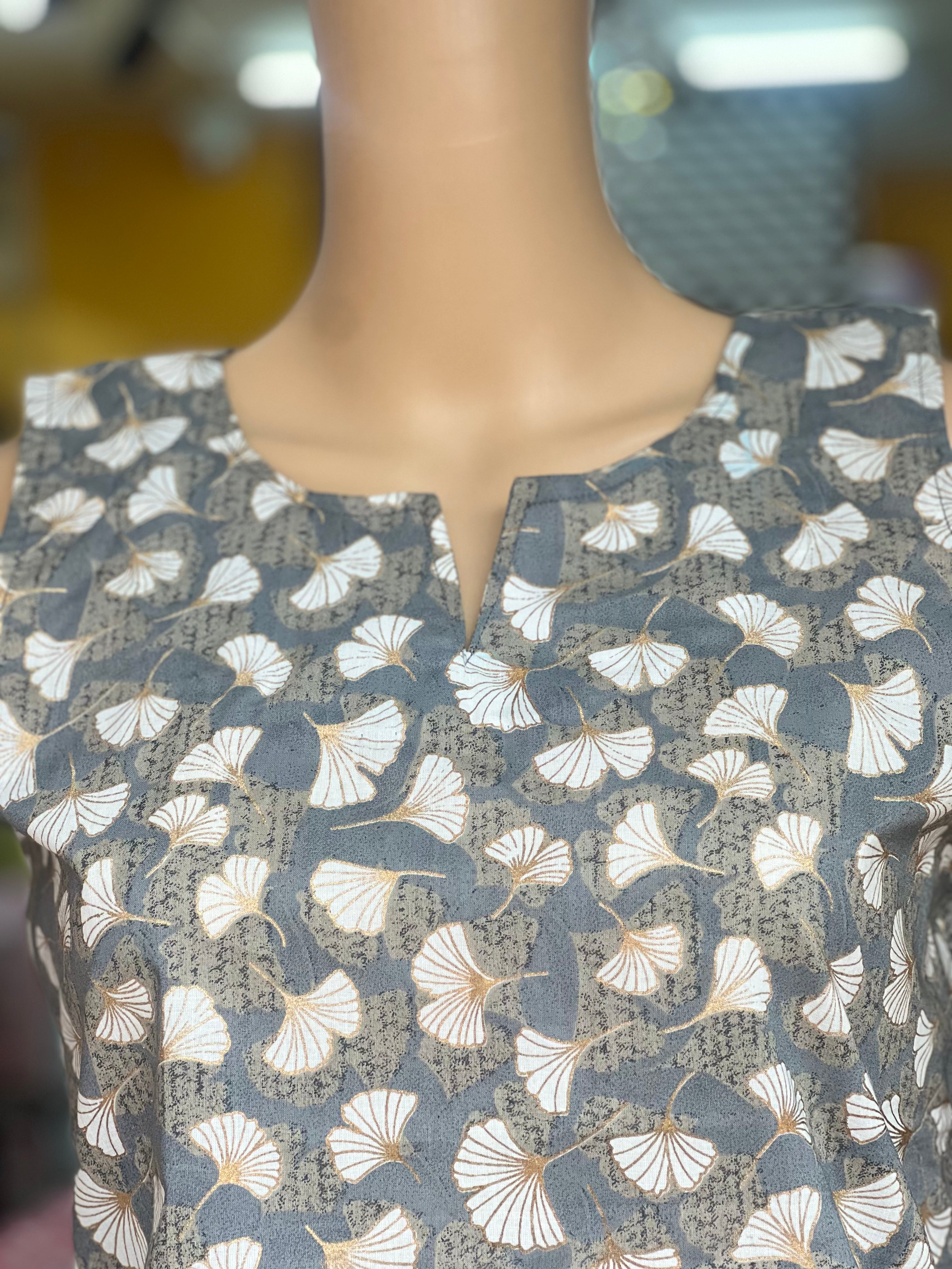 Printed Sleeveless Short Kurti