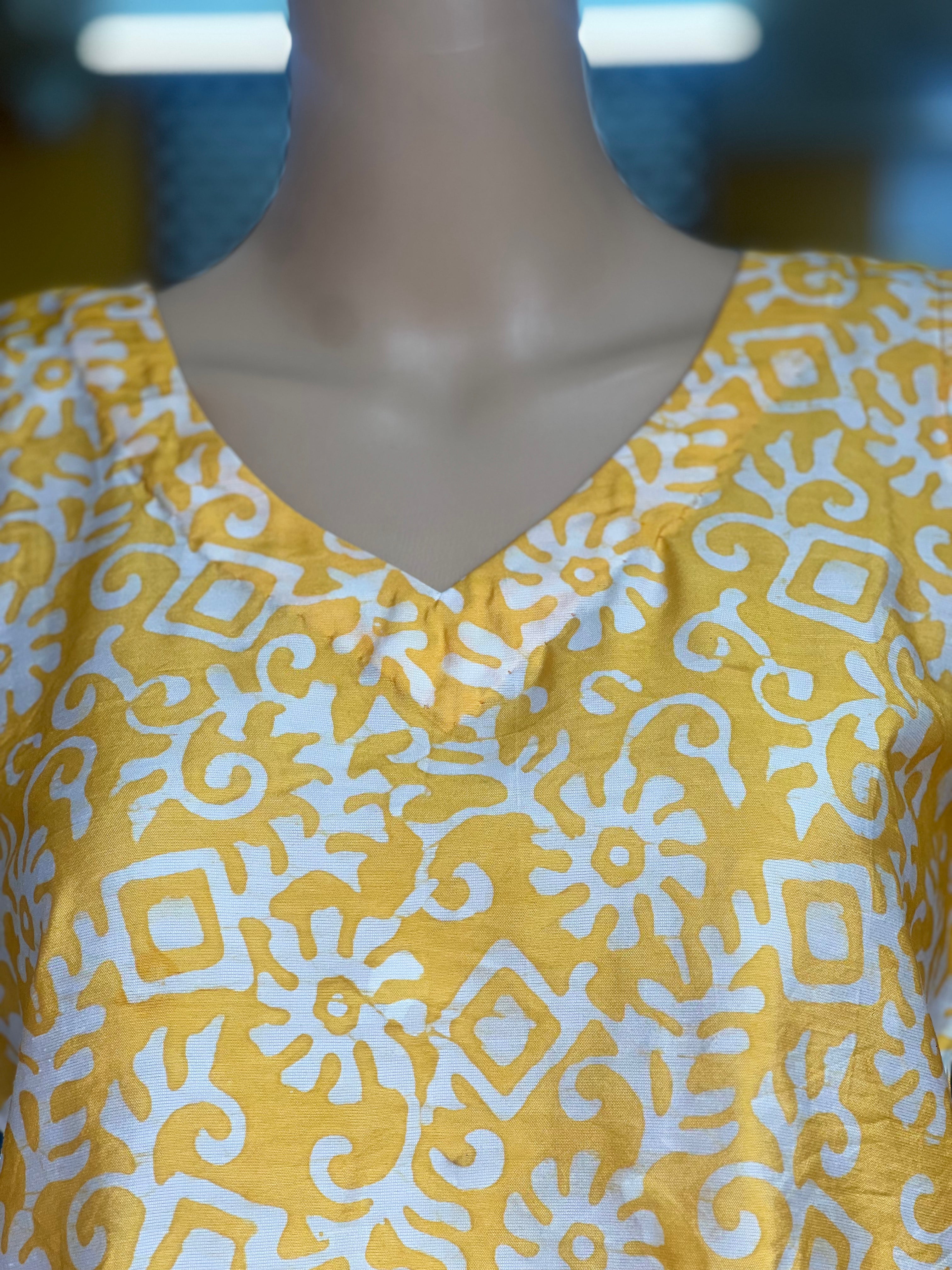 Printed Sleeveless Short Kurti - Modal Silk