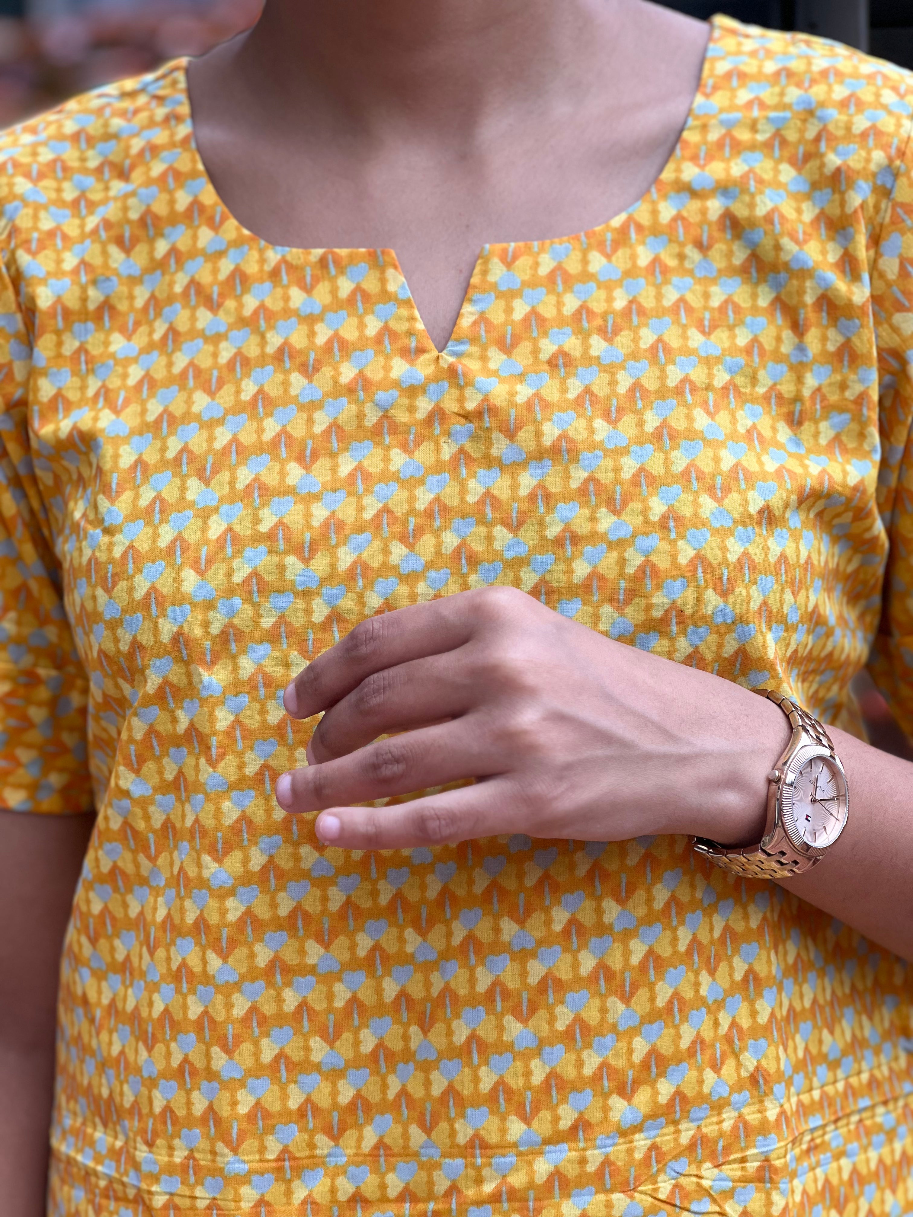 Elbow Button Short Kurti