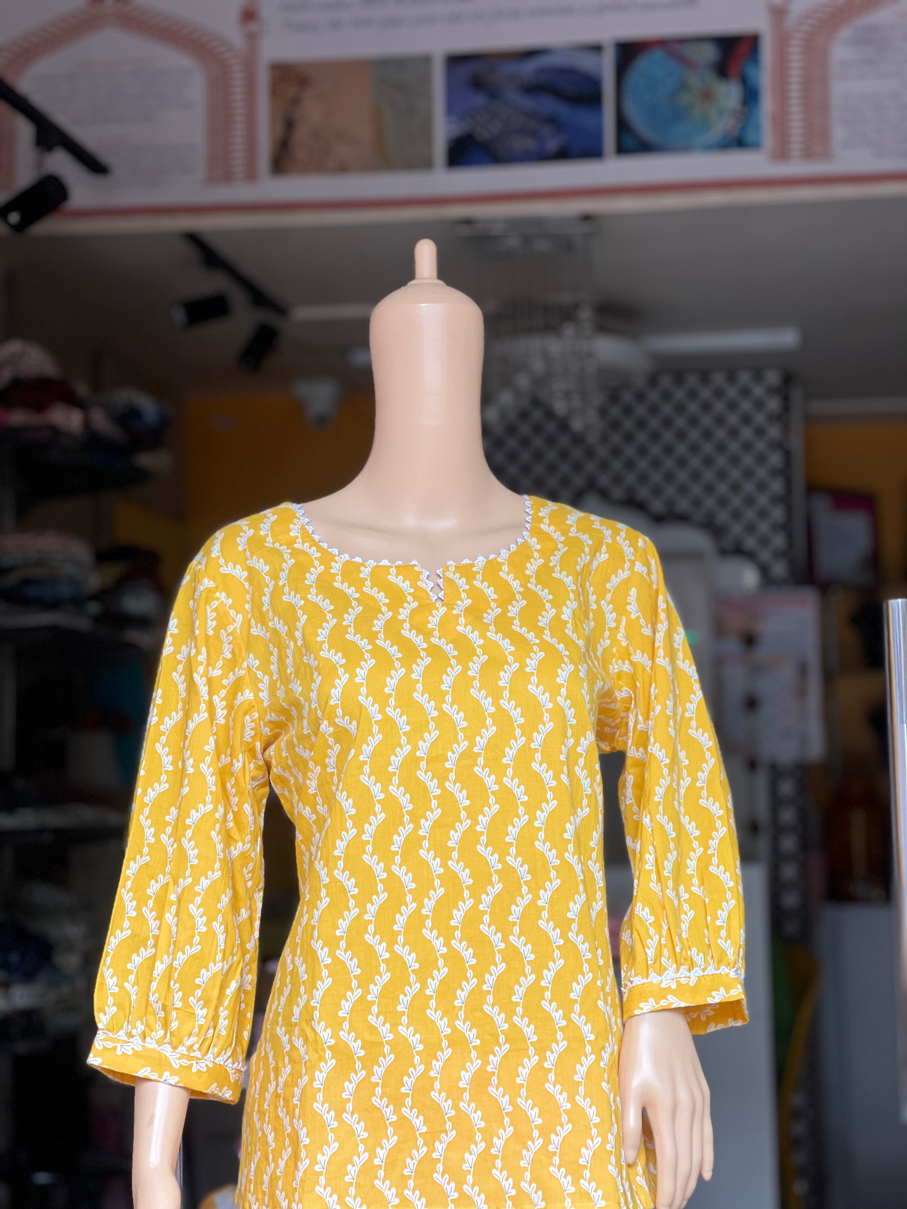 Balloon Sleeve Cotton Top