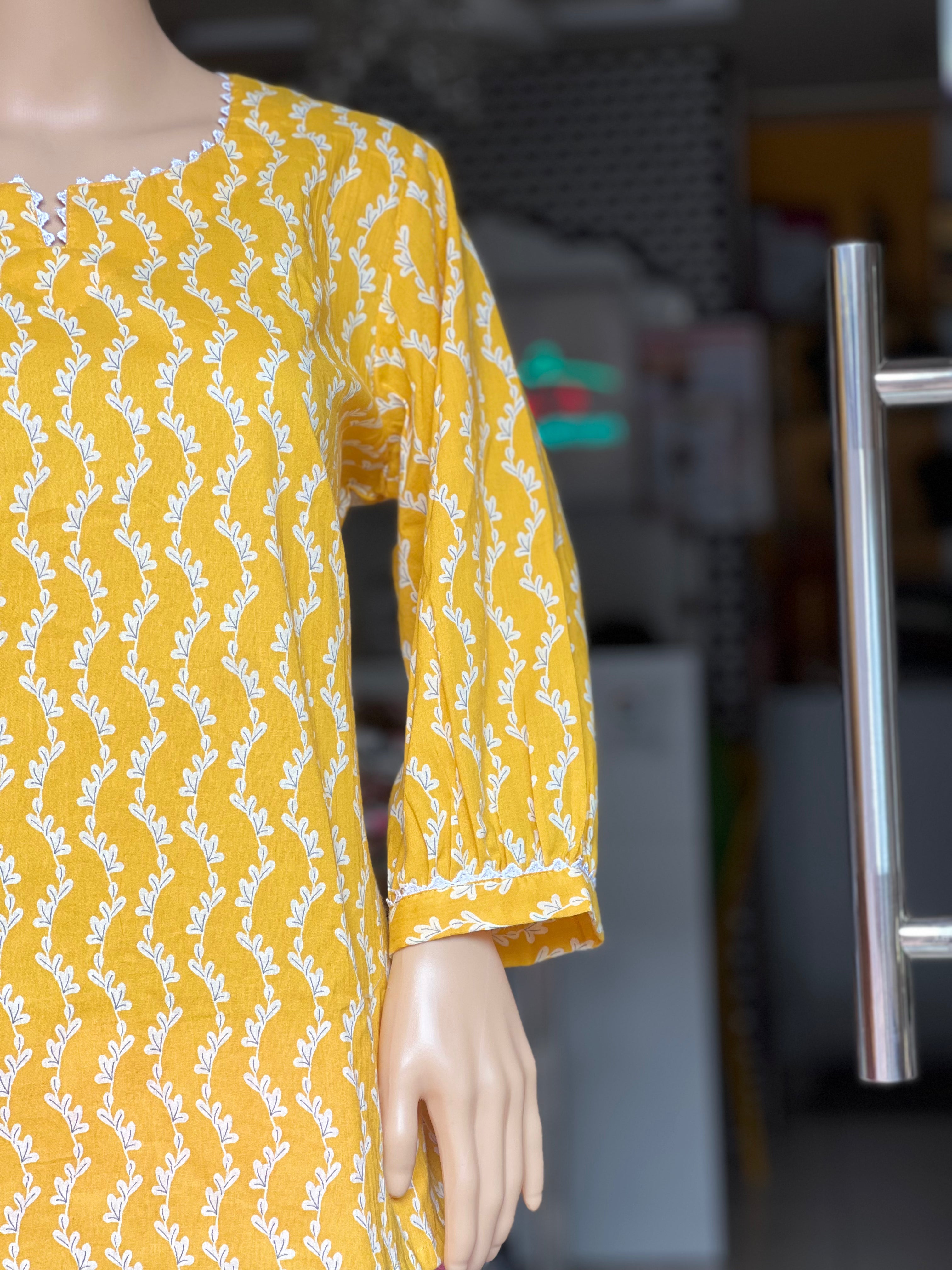 Balloon Sleeve Cotton Top