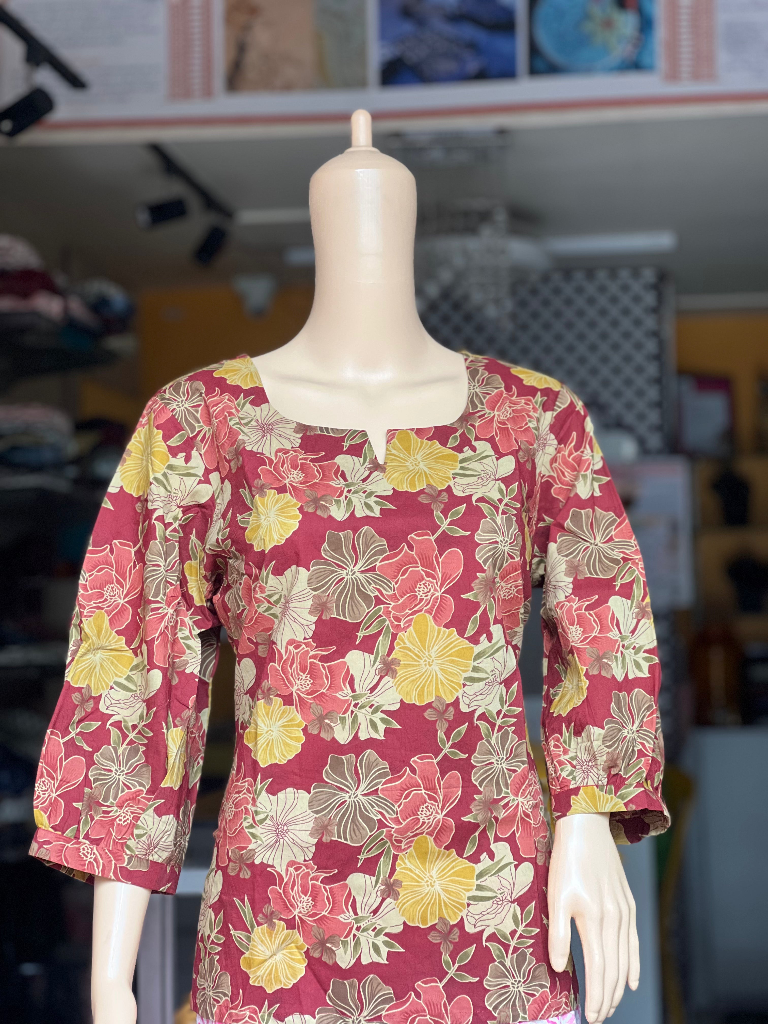 Balloon Sleeve Cotton Top