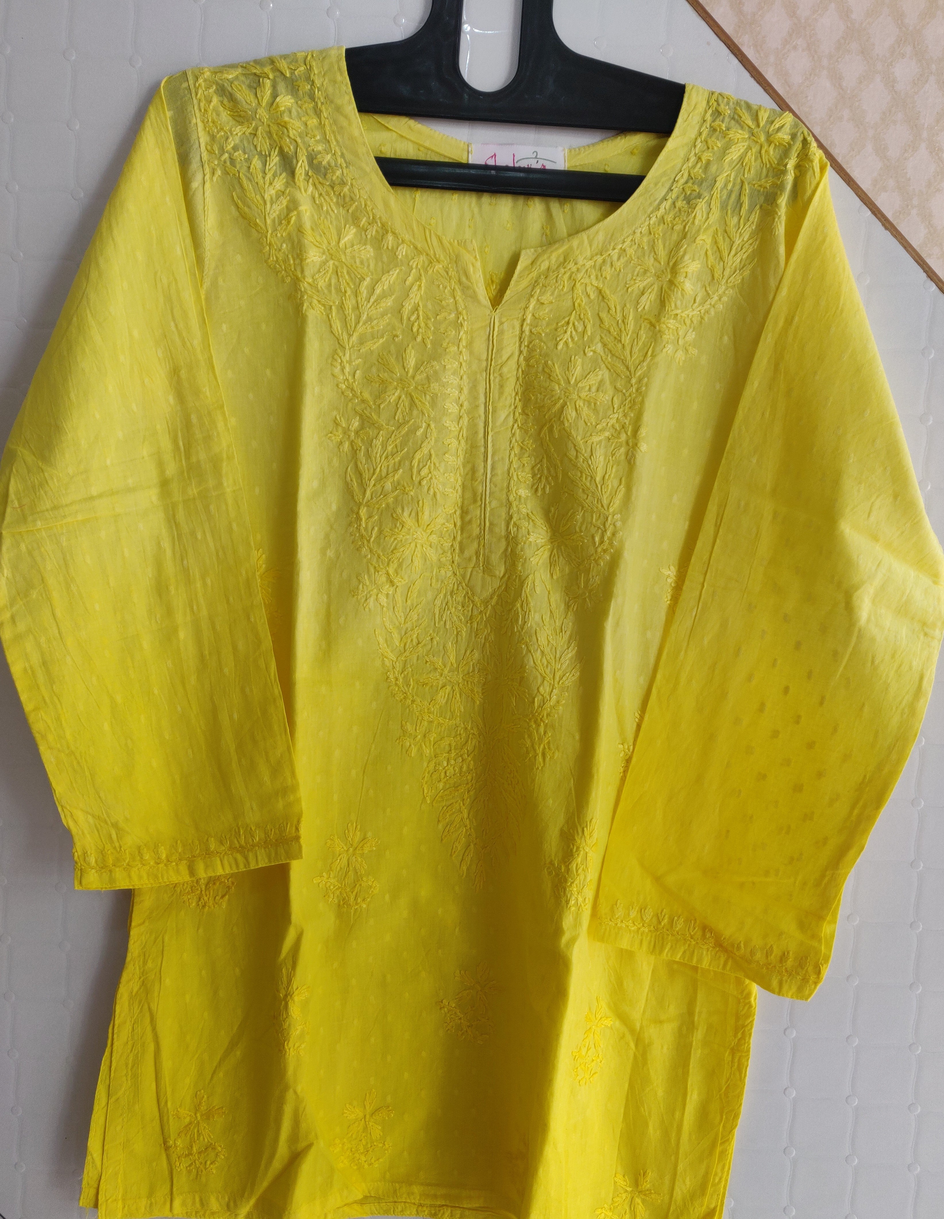 Dobby Cotton Short Kurtis