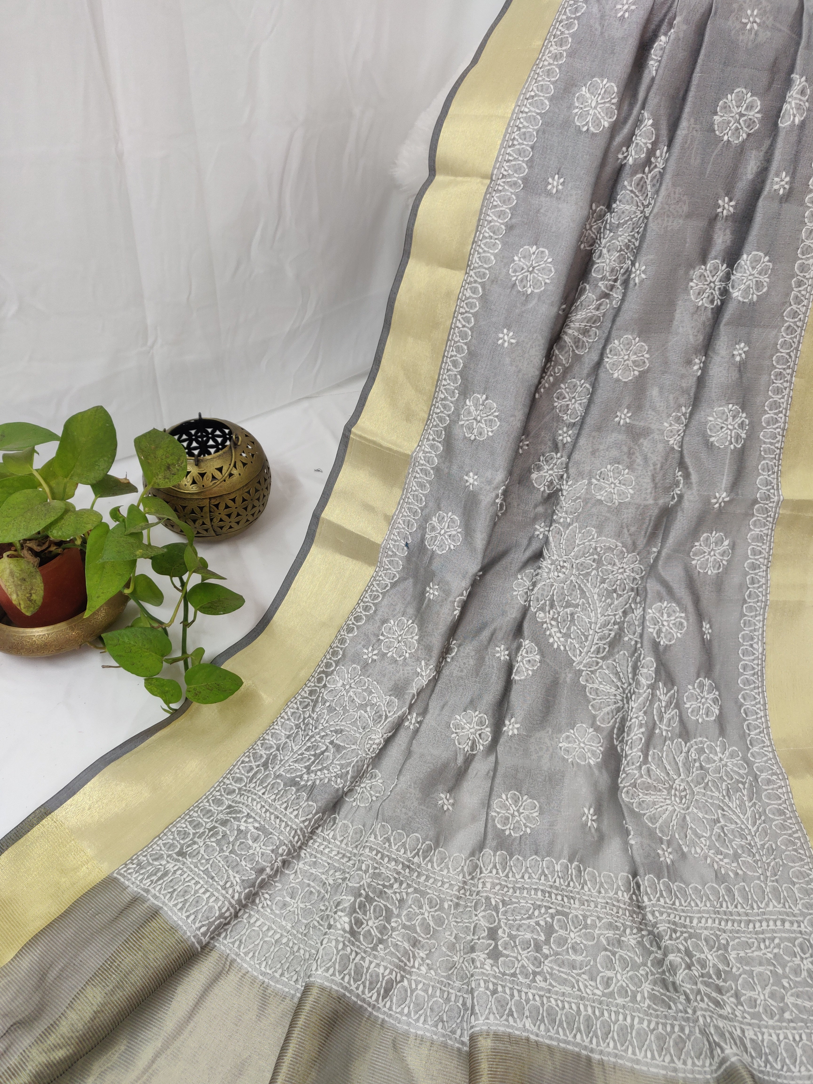 Tehzeeb - Chikankari Chanderi Saree