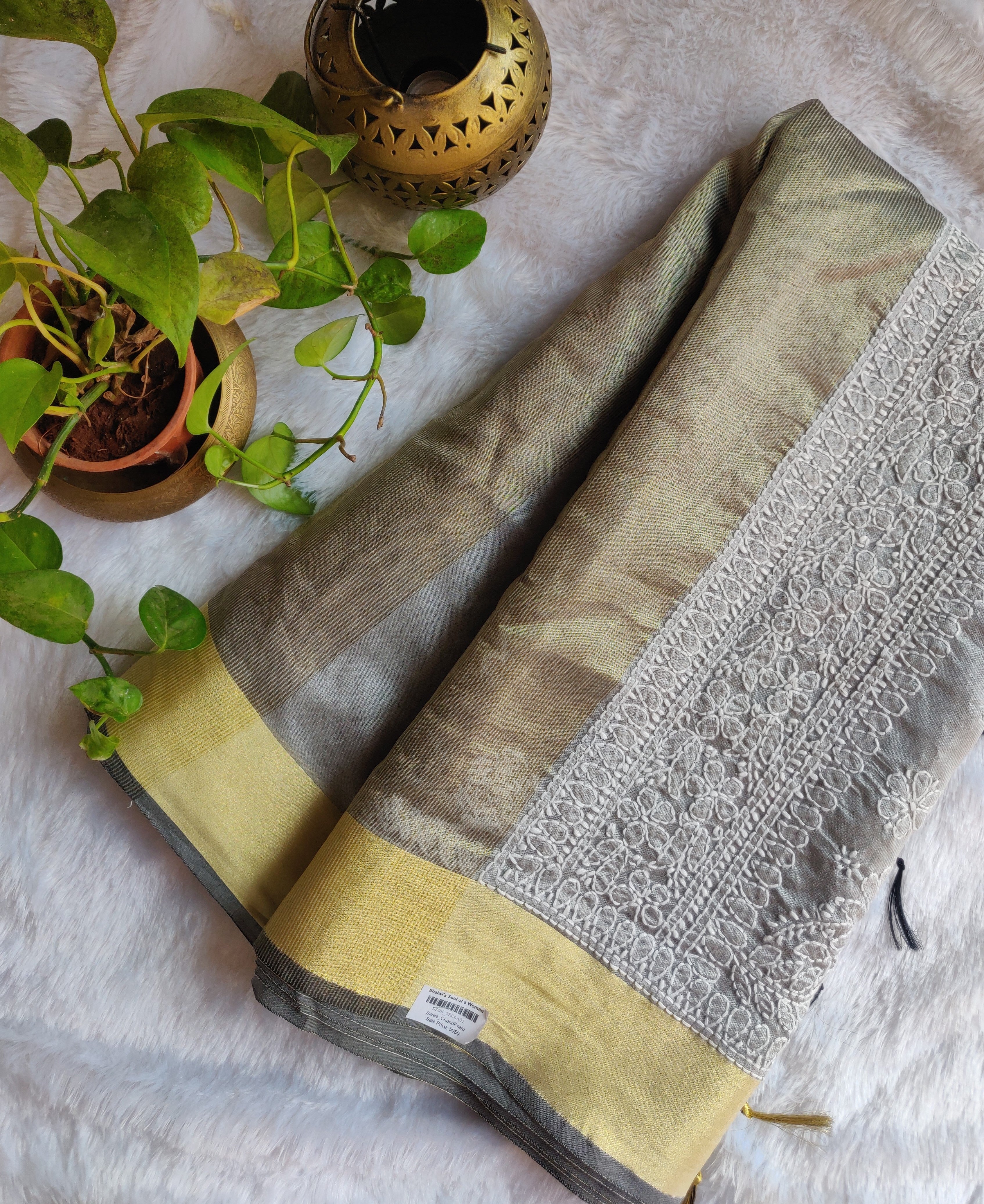 Tehzeeb - Chikankari Chanderi Saree