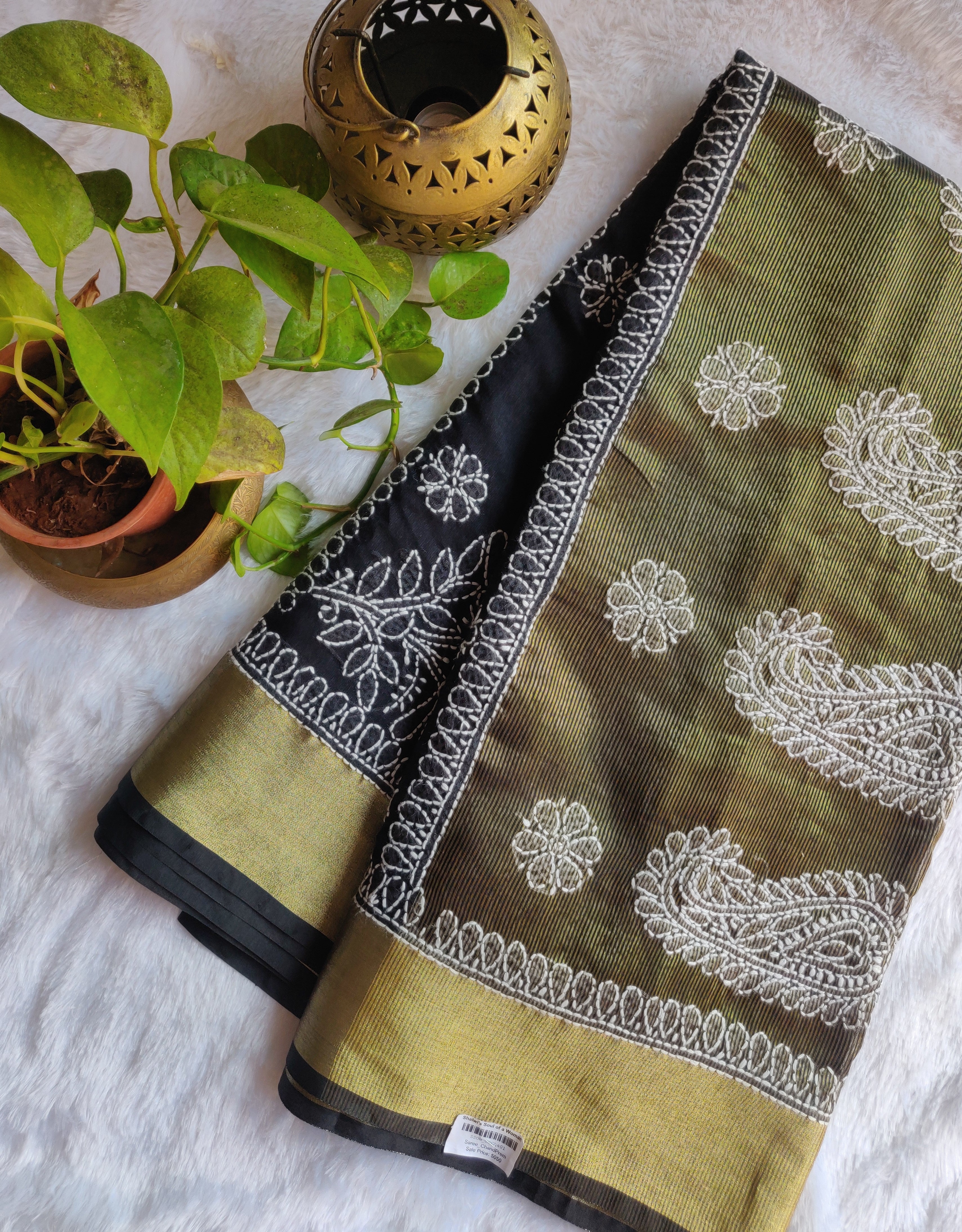 Tehzeeb - Chikankari Chanderi Saree