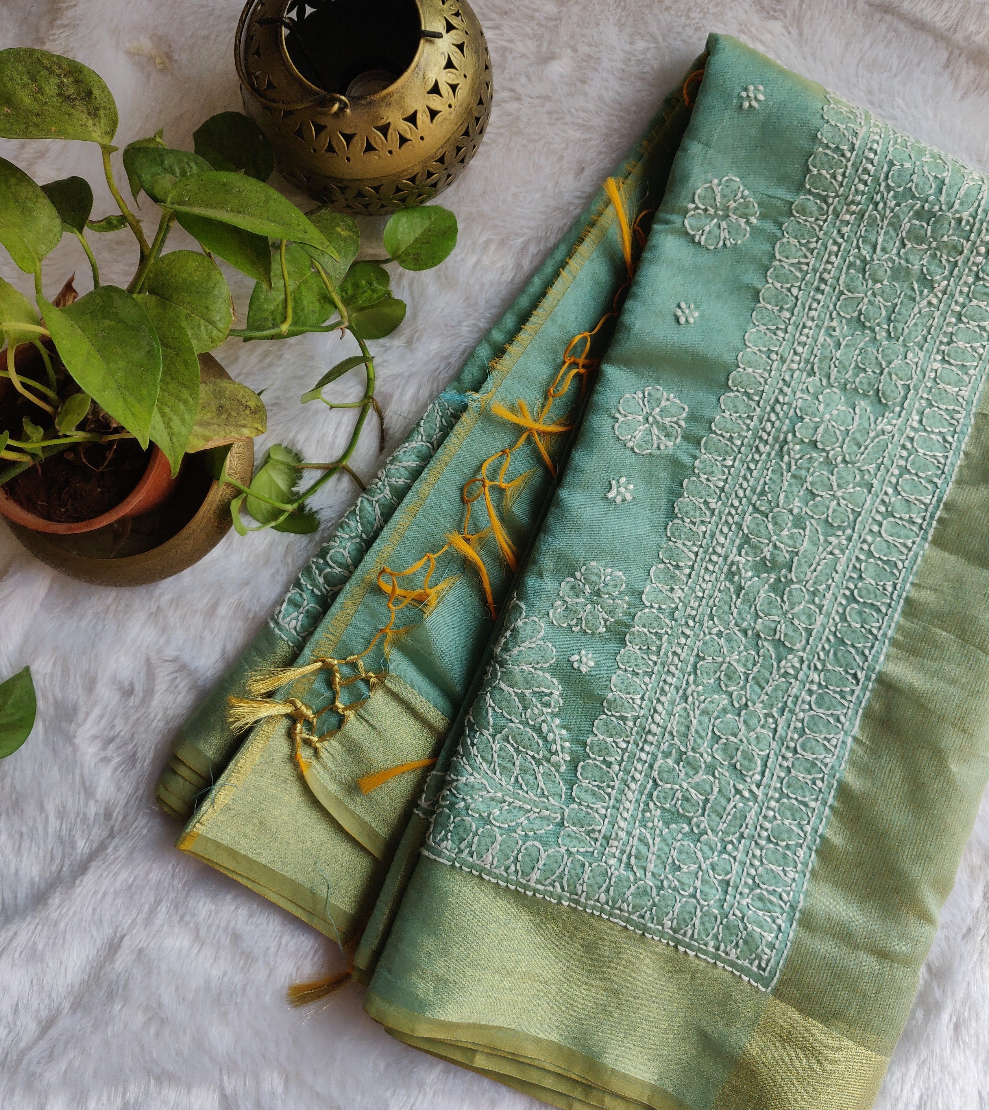 Tehzeeb - Chikankari Chanderi Saree