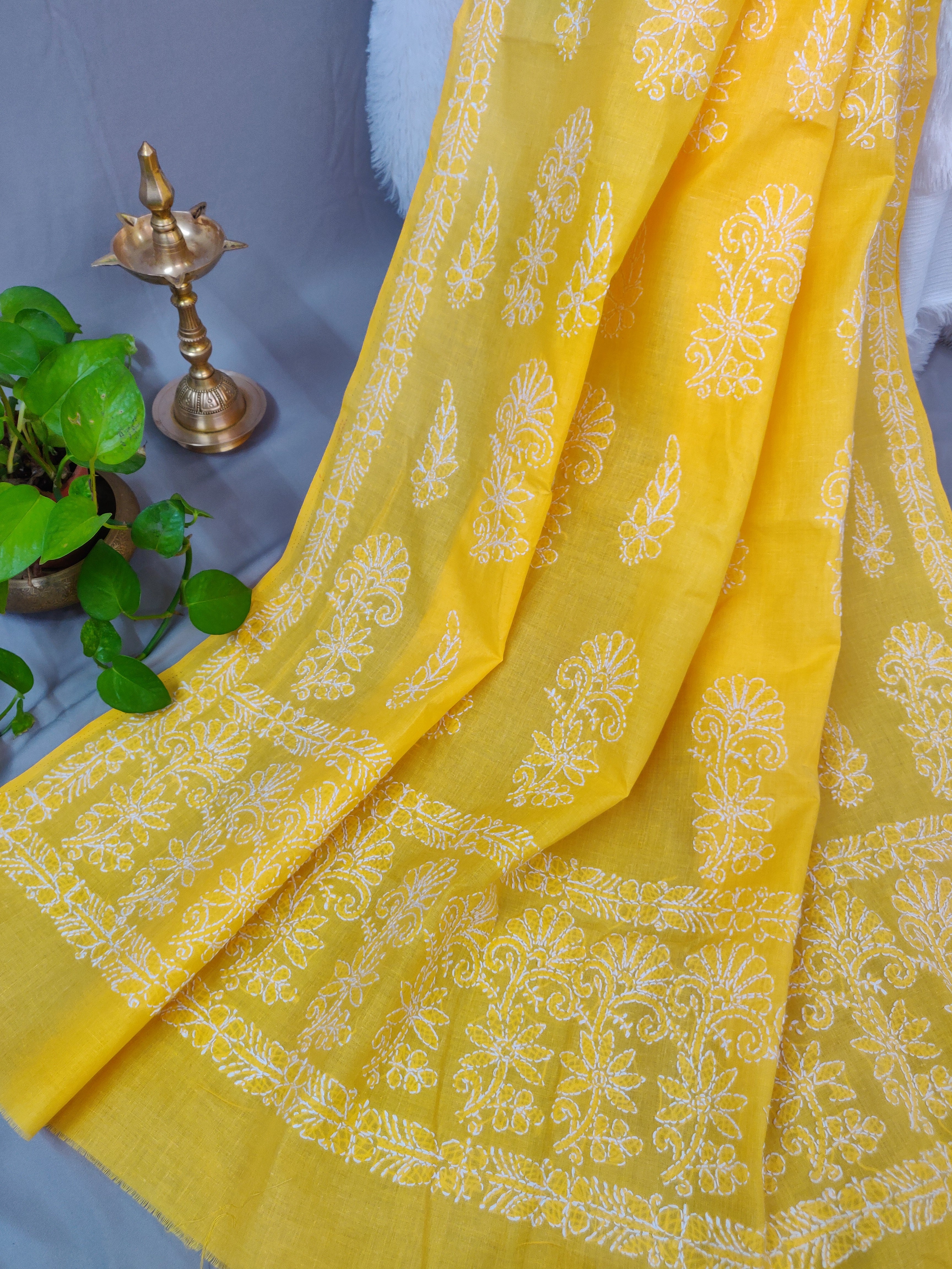 Tehzeeb - Chikankari Cotton Saree