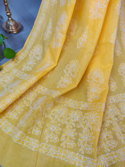 Tehzeeb - Chikankari Cotton Saree