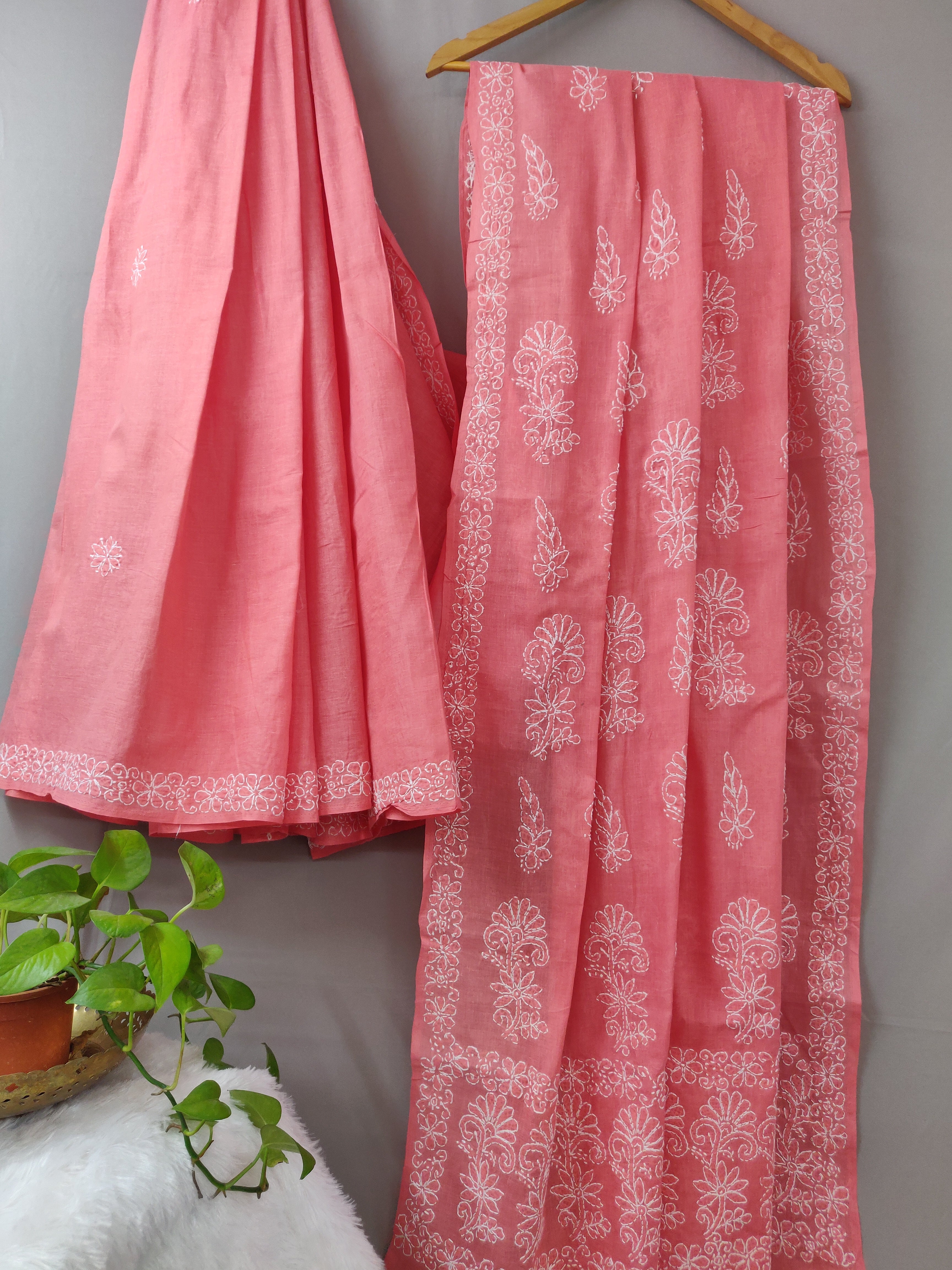 Tehzeeb - Chikankari Cotton Saree