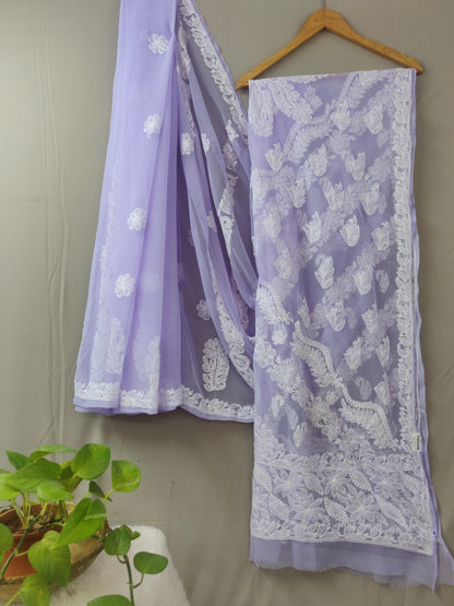Chhaya - Chikankari Georgette Chhadi Sarees