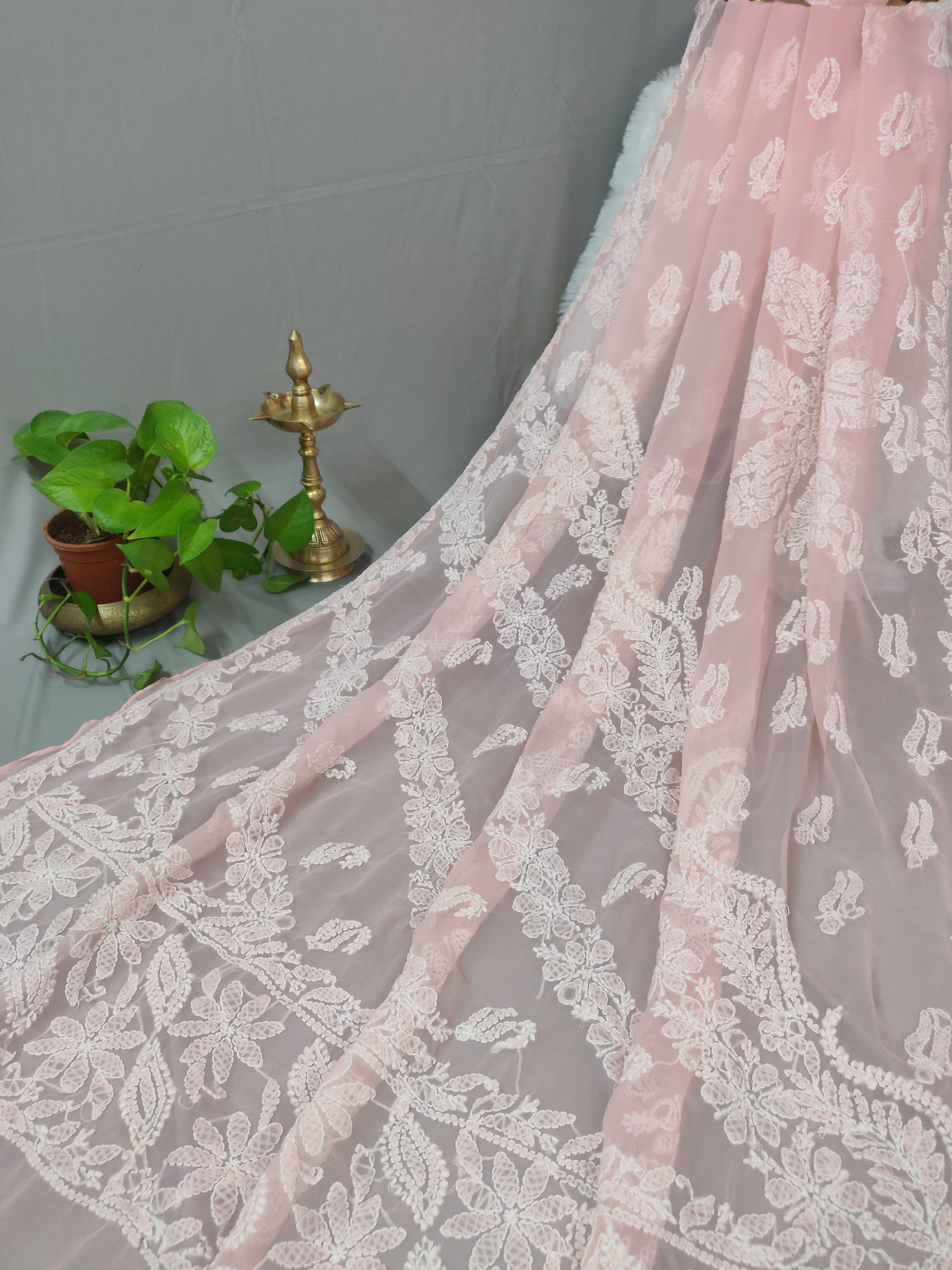 Chhaya - Chikankari Georgette Chhadi Sarees