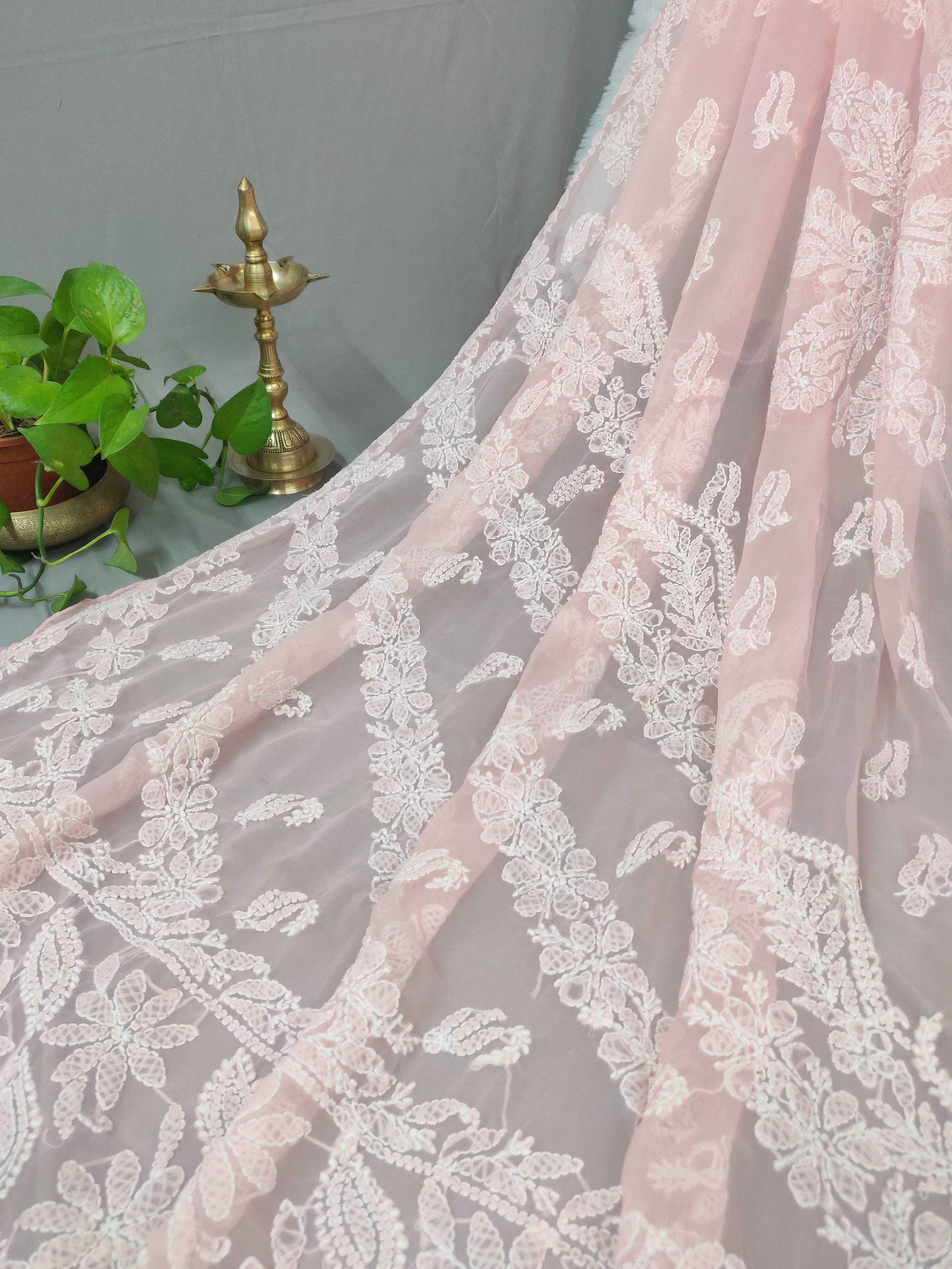 Chhaya - Chikankari Georgette Chhadi Sarees