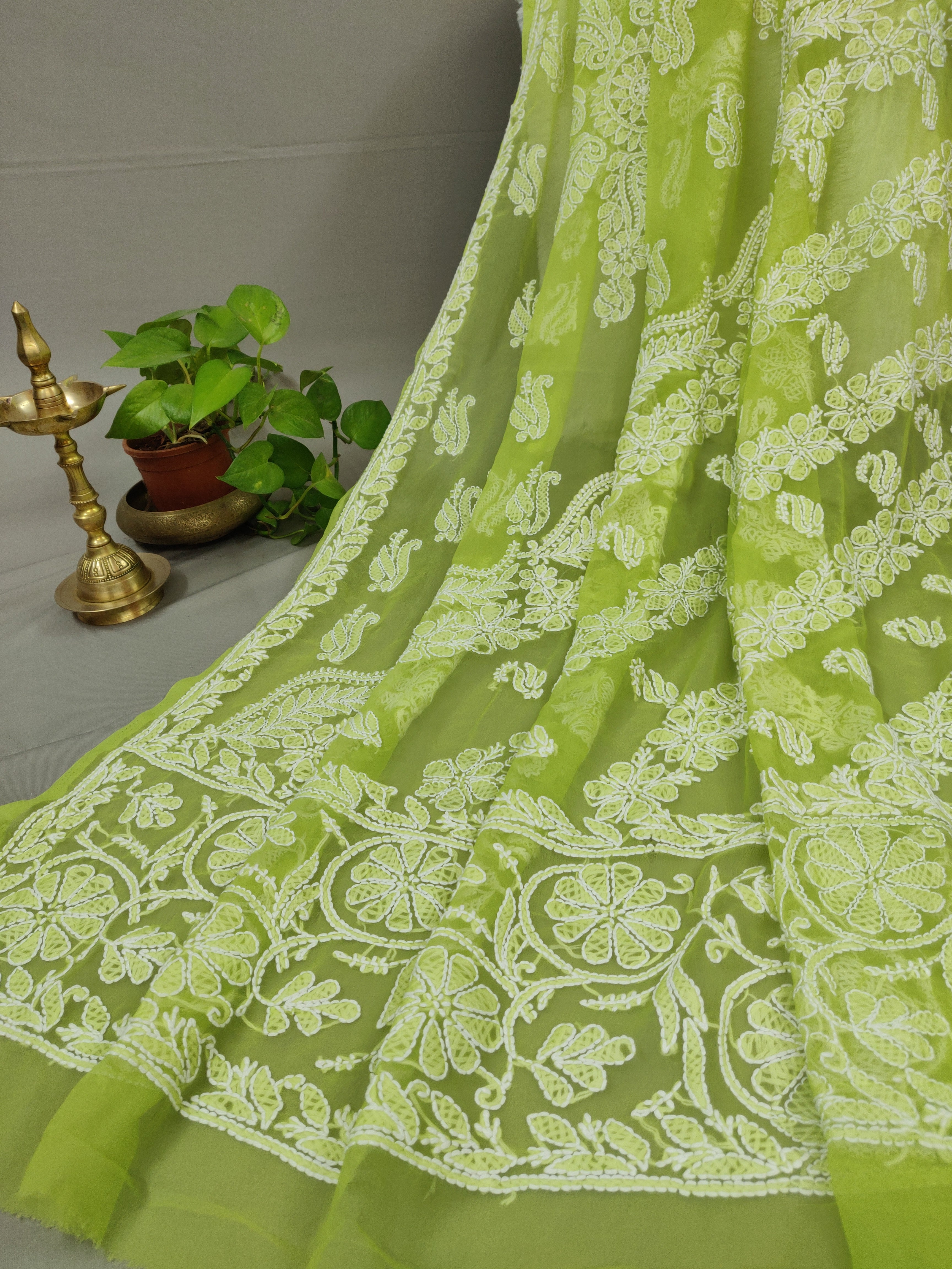 Chhaya - Chikankari Georgette Chhadi Sarees