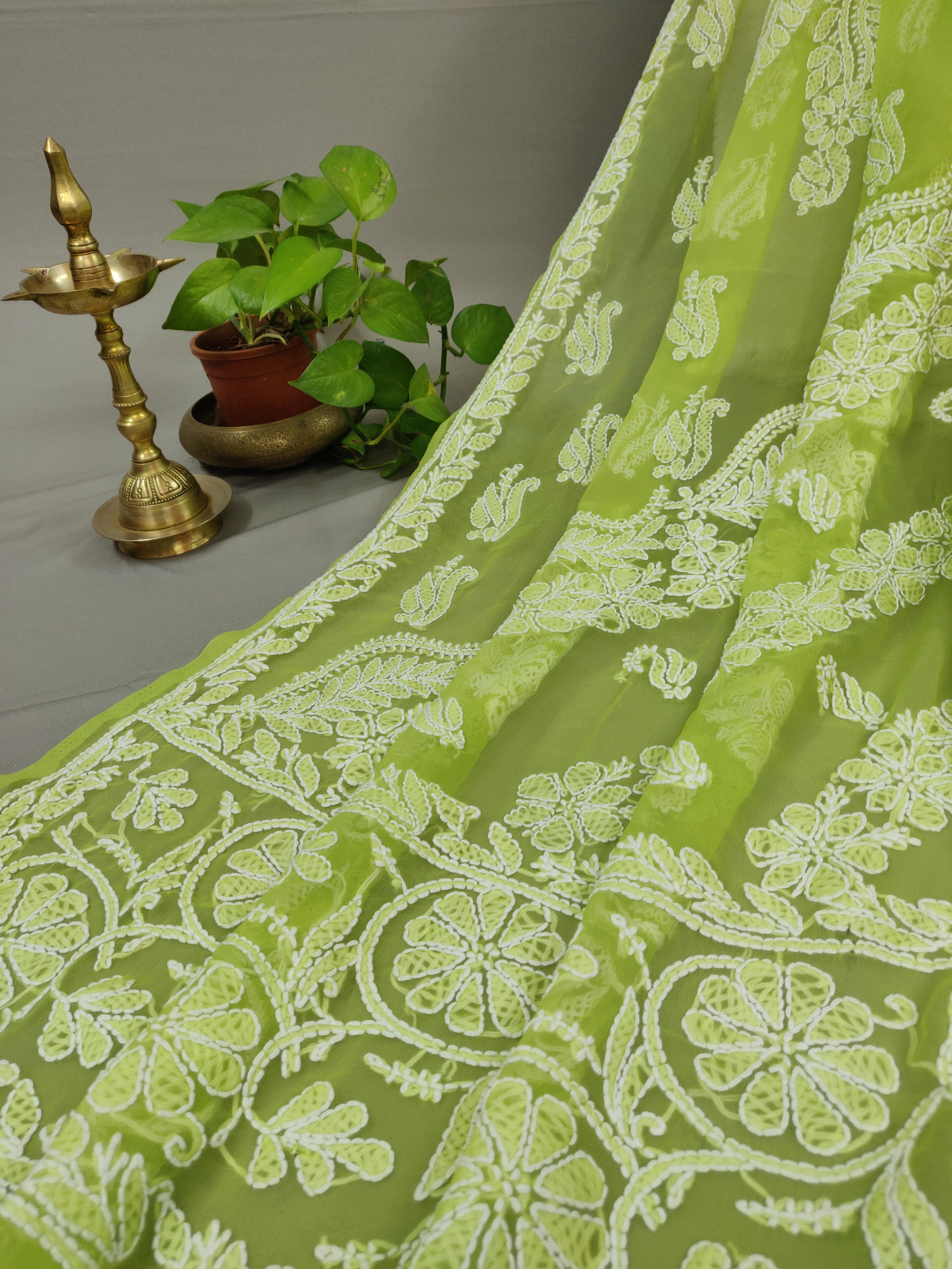 Chhaya - Chikankari Georgette Chhadi Sarees