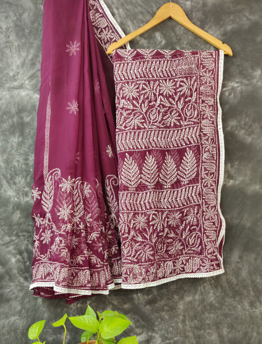 Shehnaaz - Georgette Skirt Border Tepchi Sarees