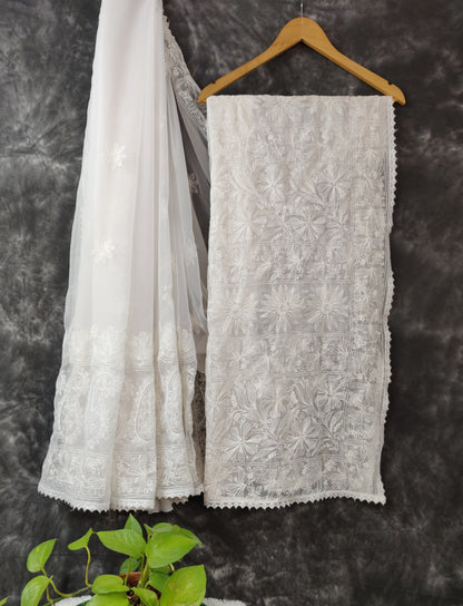 Shehnaaz - Georgette Skirt Border Tepchi Sarees
