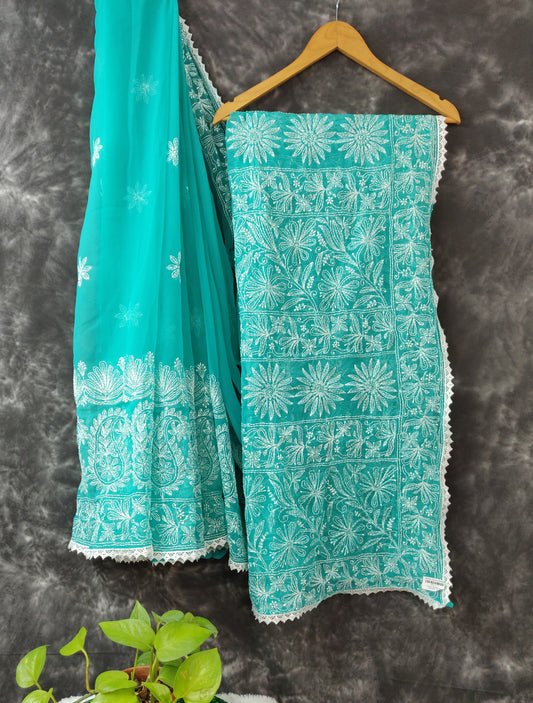 Shehnaaz - Georgette Skirt Border Tepchi Sarees