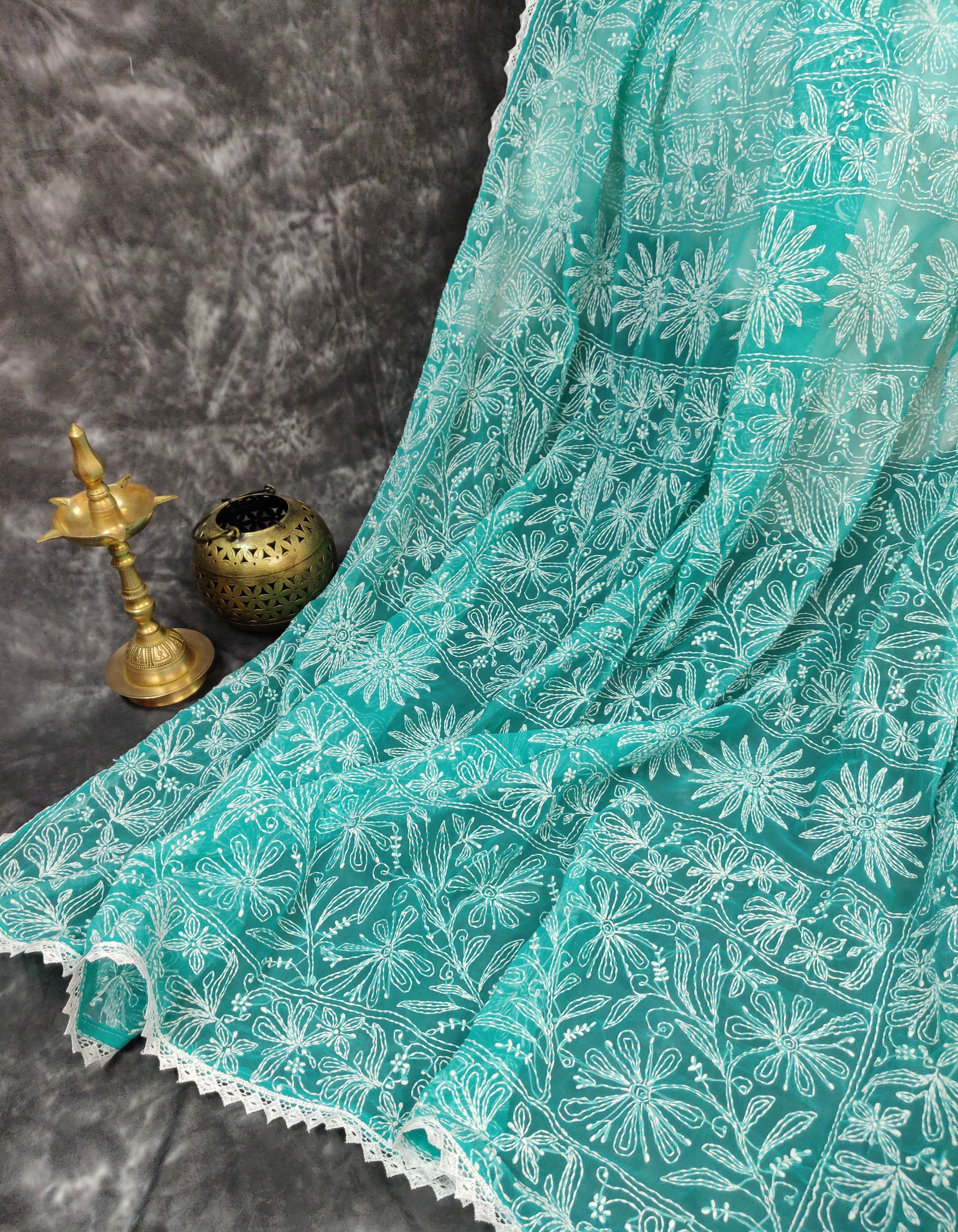 Shehnaaz - Georgette Skirt Border Tepchi Sarees