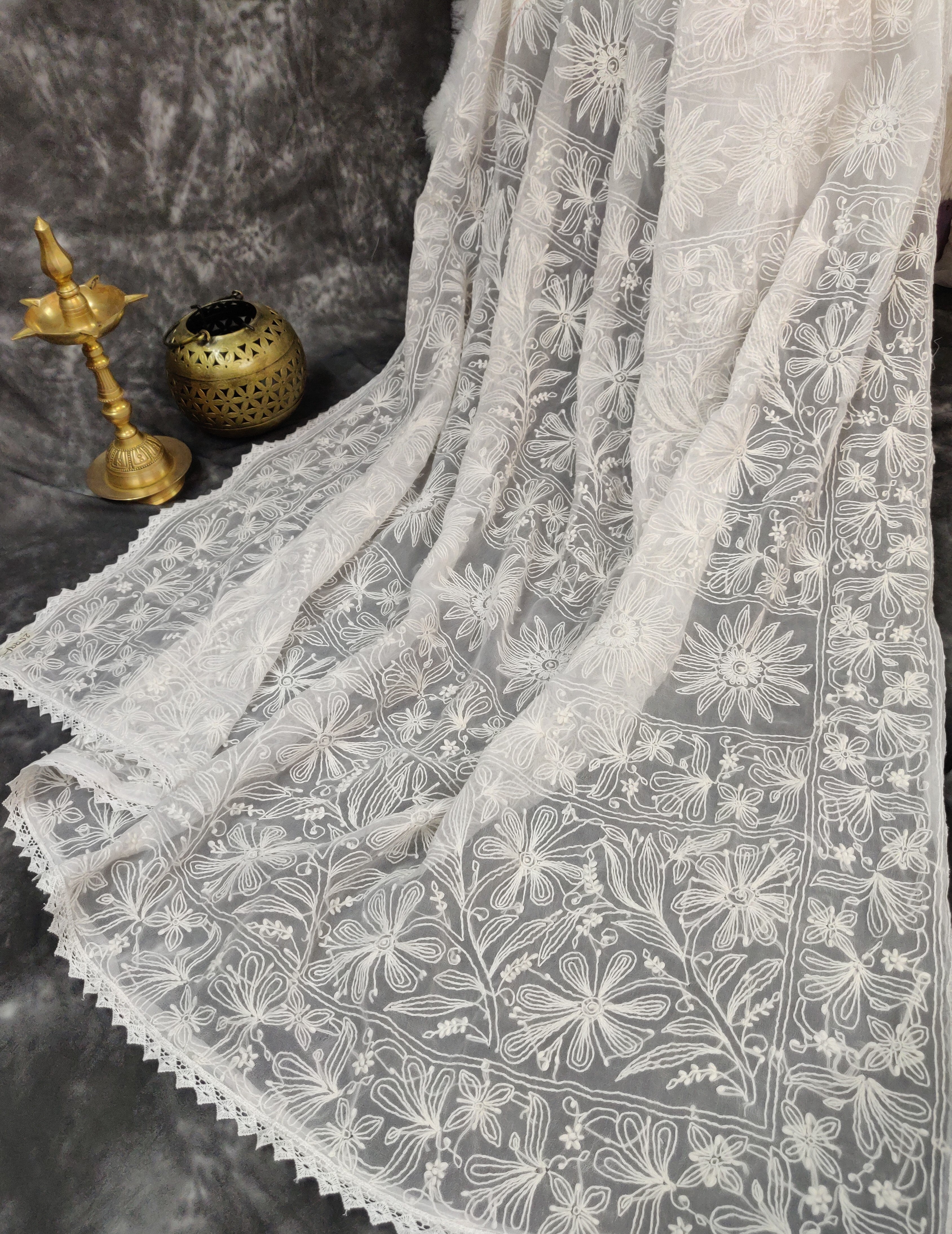 Shehnaaz - Georgette Skirt Border Tepchi Sarees