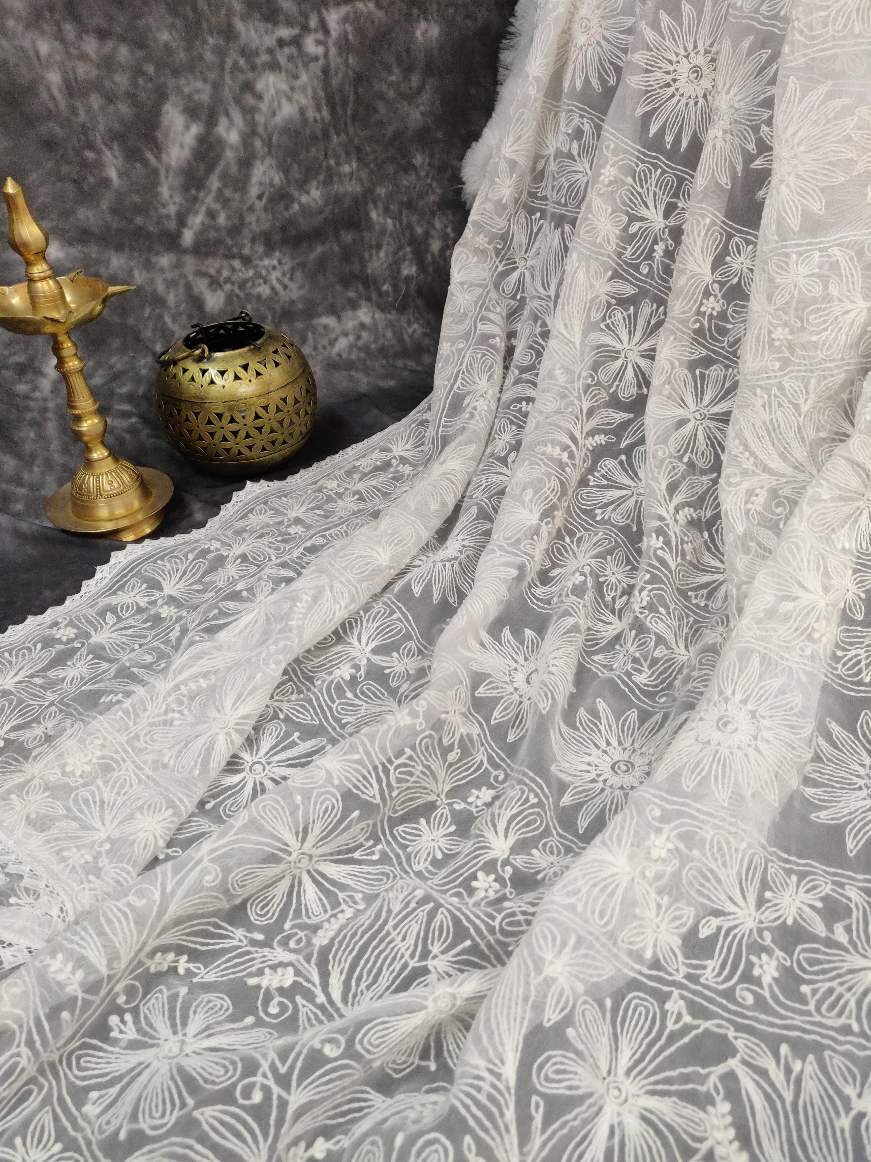 Shehnaaz - Georgette Skirt Border Tepchi Sarees