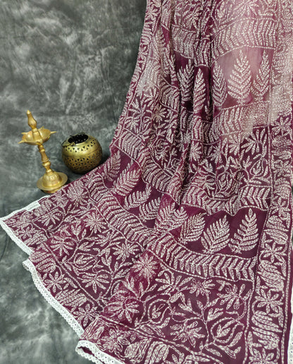 Shehnaaz - Georgette Skirt Border Tepchi Sarees