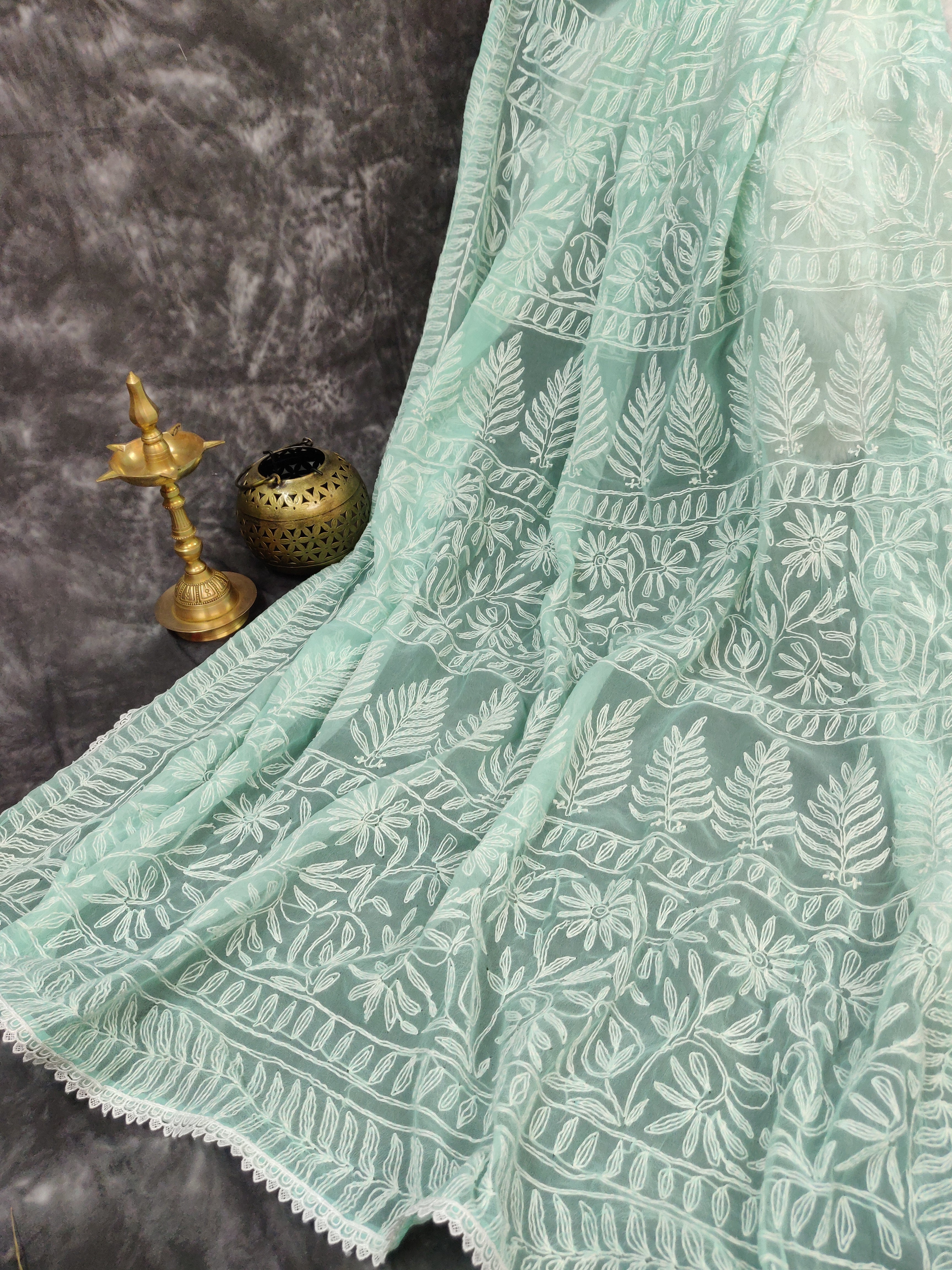 Shehnaaz - Georgette Skirt Border Tepchi Sarees