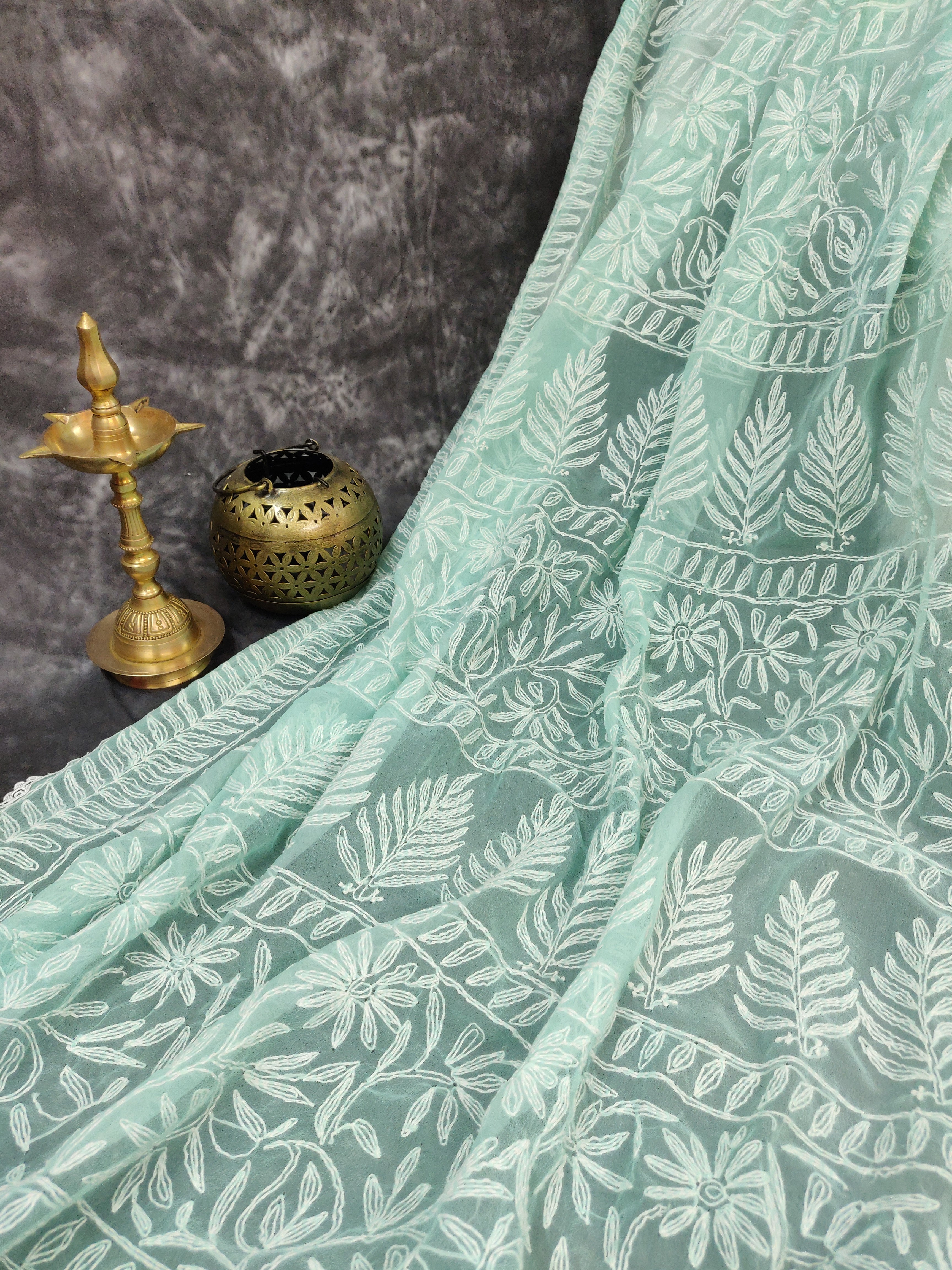 Shehnaaz - Georgette Skirt Border Tepchi Sarees