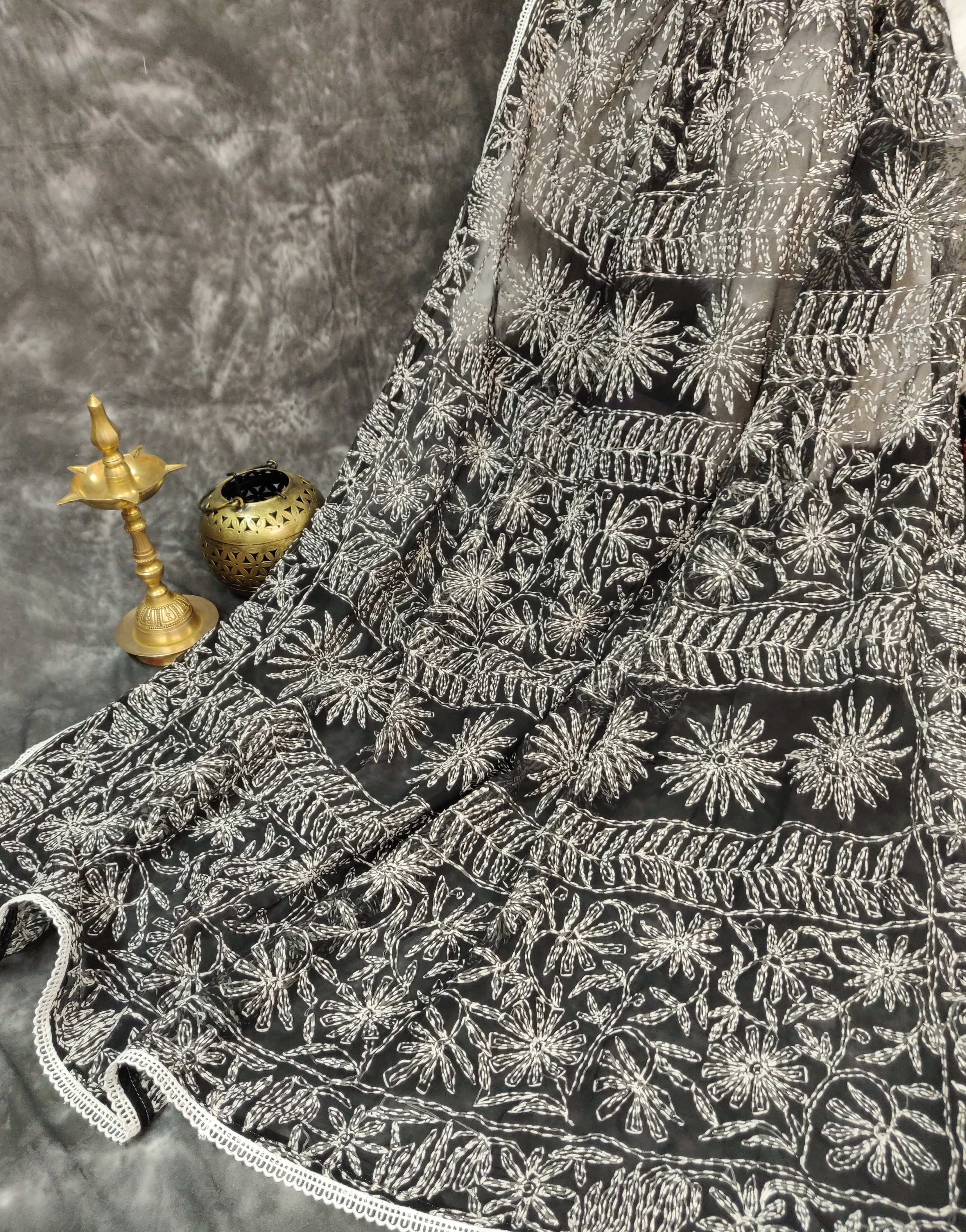 Shehnaaz - Georgette Skirt Border Tepchi Sarees